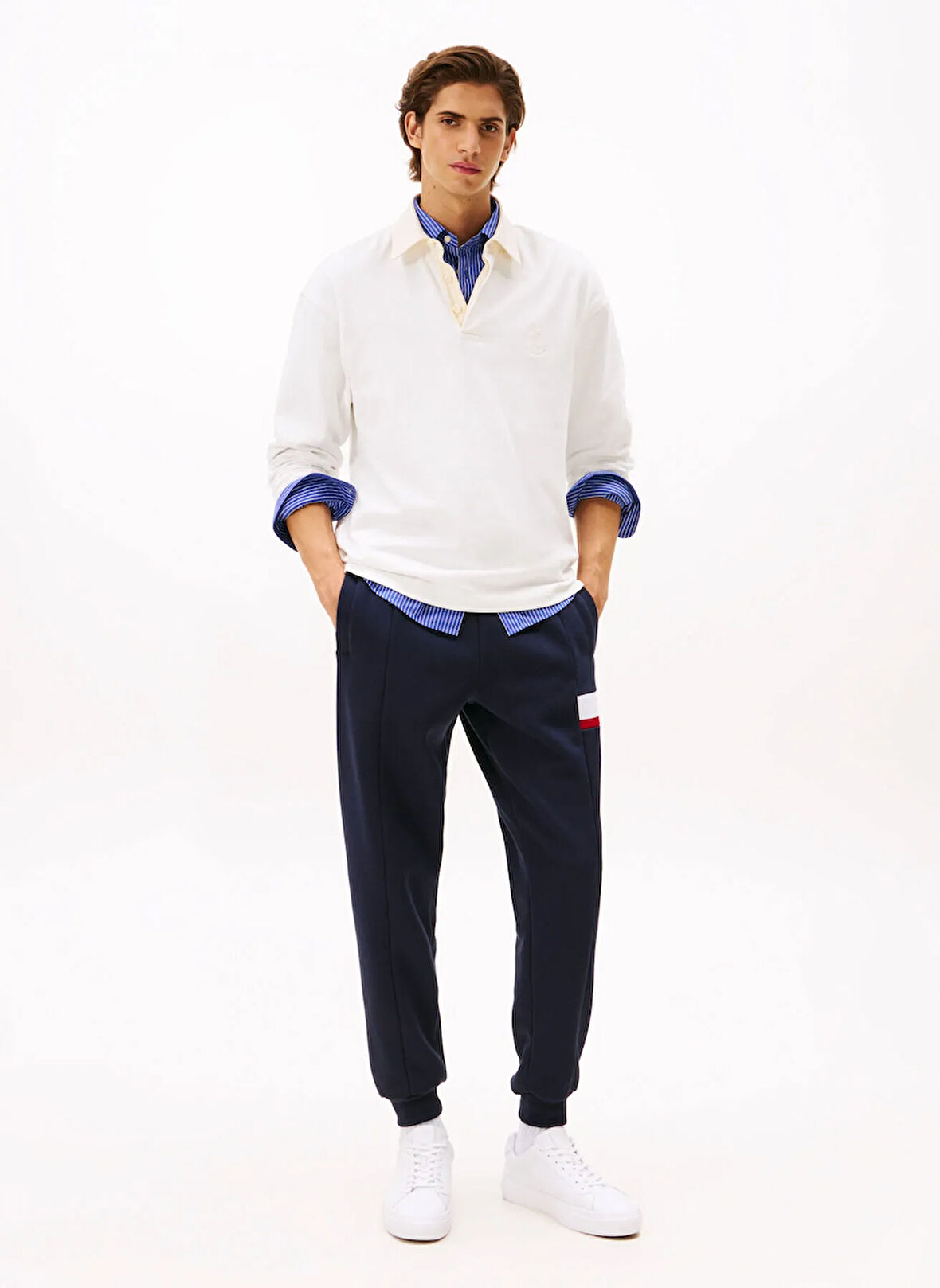 Tommy Hilfiger Normal Bel Normal Mavi Erkek Eşofman Altı MW0MW40416DW5_RWB INSERT SWEATPANTS