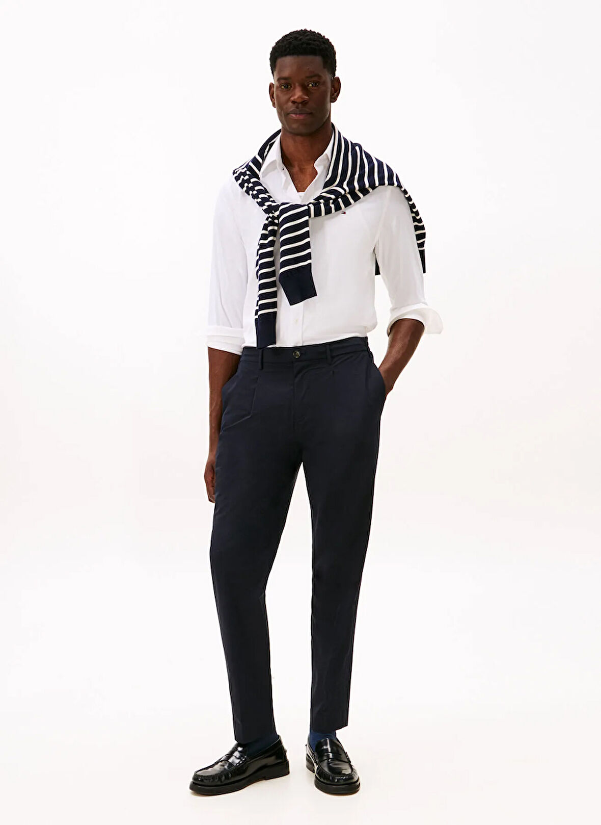 Tommy Hilfiger Normal Gömlek Yaka Beyaz Erkek Gömlek MW0MW41353YBR_PERFORMANCE TWILL RF