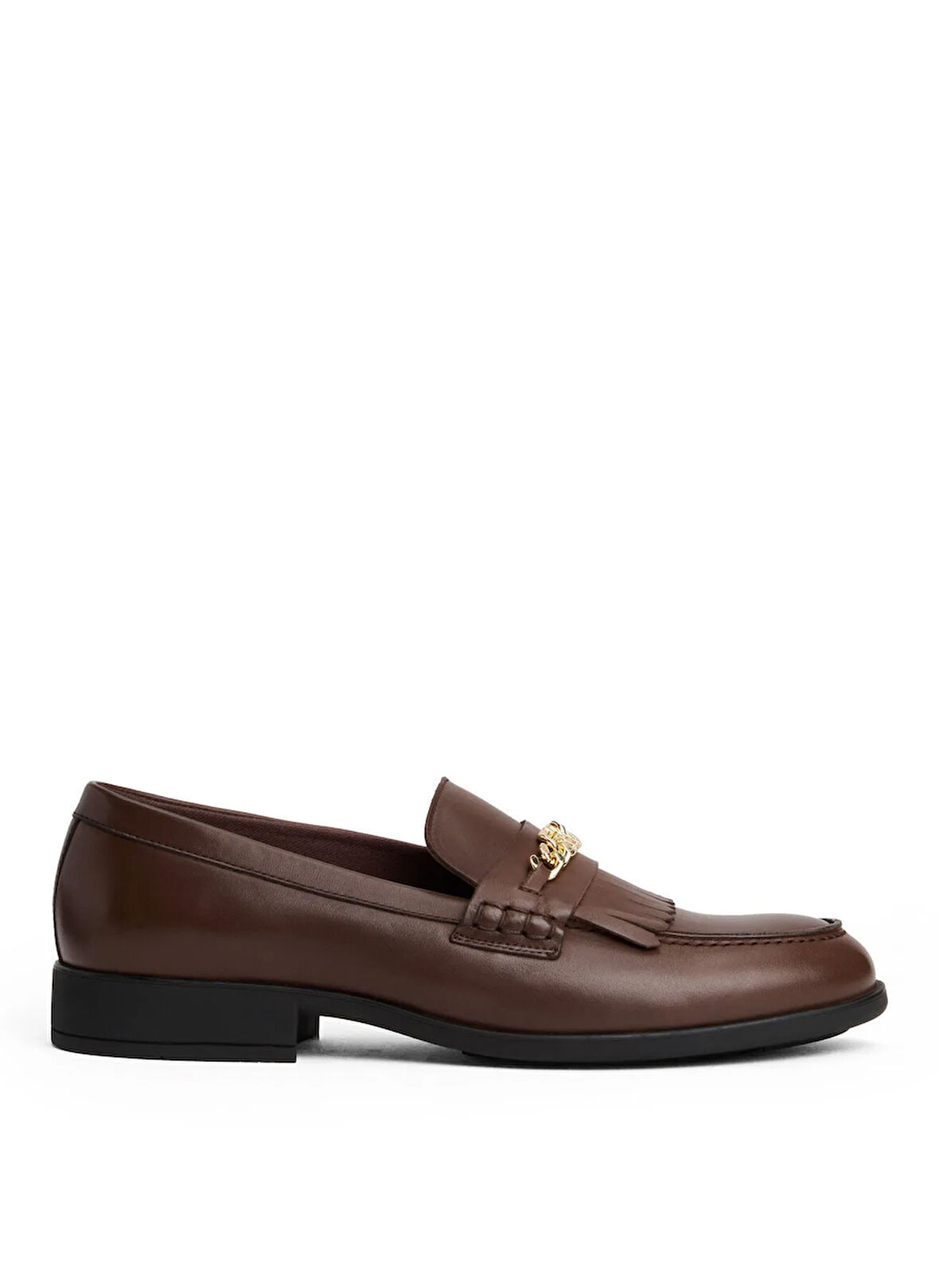 Tommy Hilfiger Deri Koyu Kahve Kadın Loafer FW0FW08971GV0