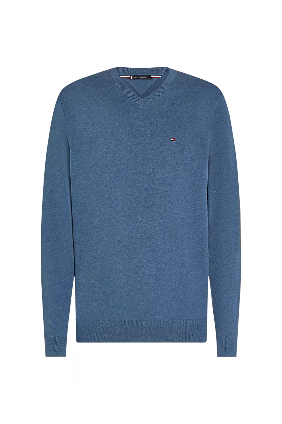 Erkek Regular Fit V Yaka Pamuklu Triko Kazak - Mavi  | XL