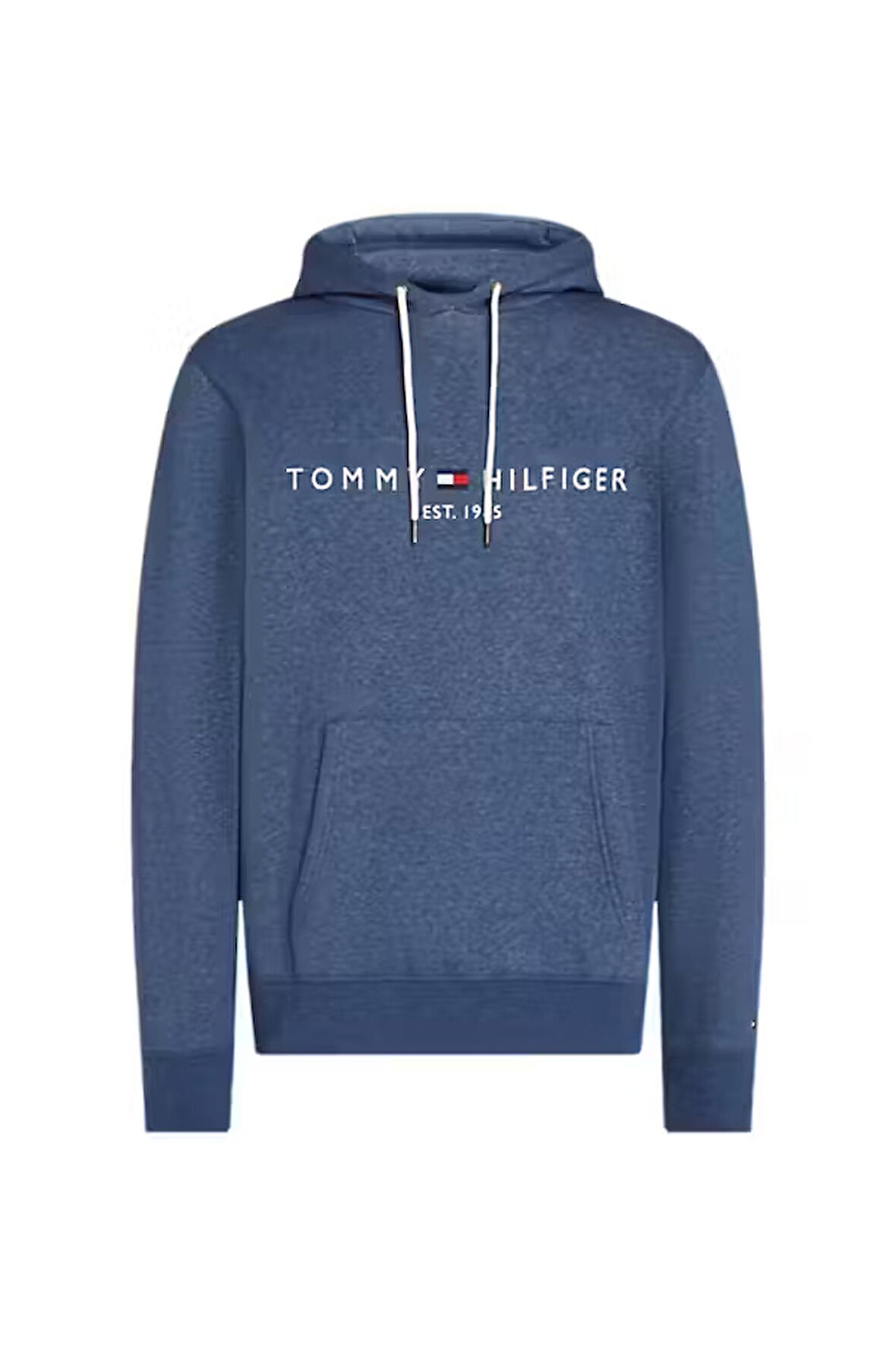 Erkek Kapüşonlu Logo Baskılı Sweatshirt - Mavi | XL