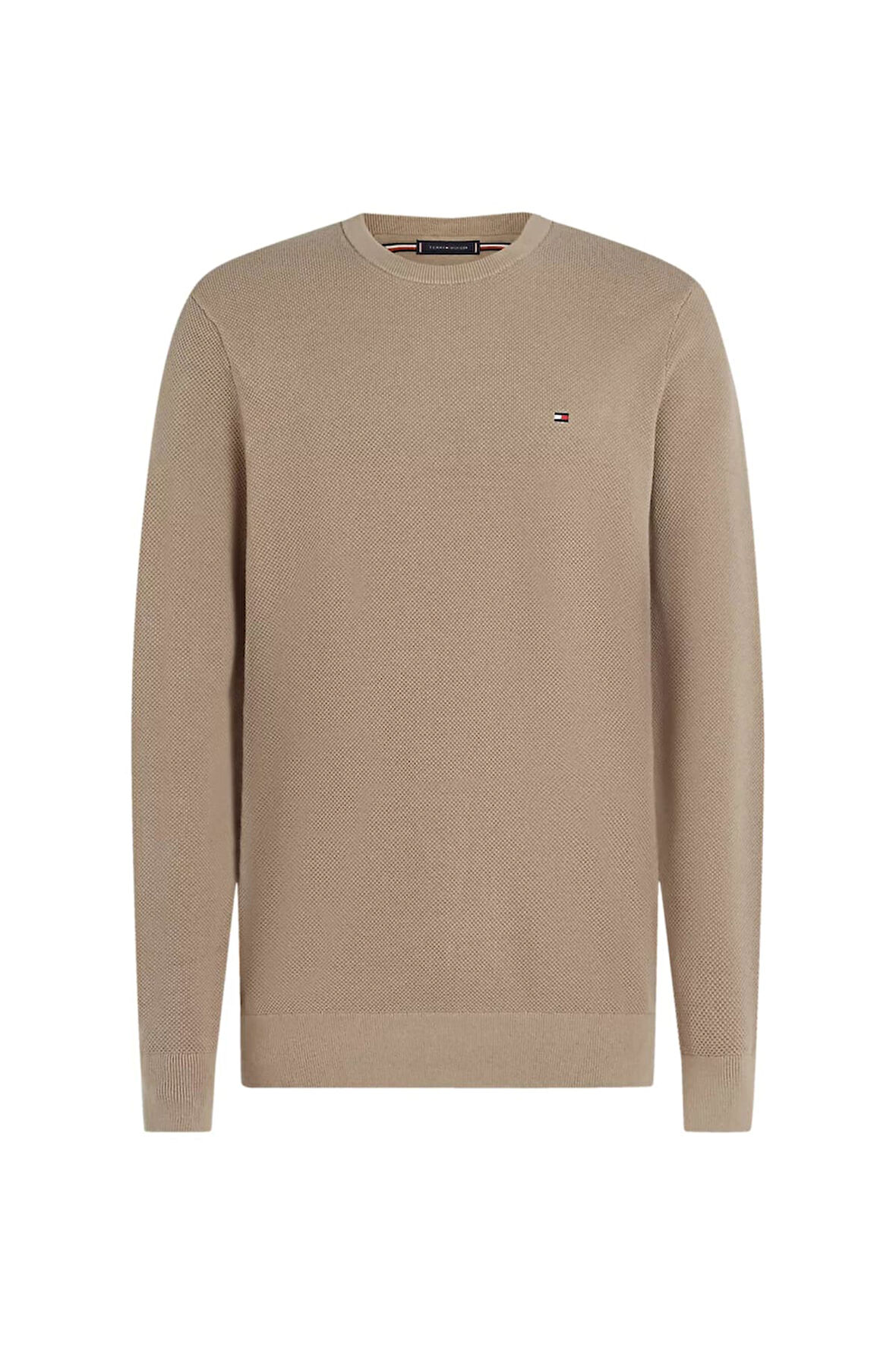 Erkek Regular Fit Dokulu Örgü Bisiklet Yaka Triko Kazak - Bej | L