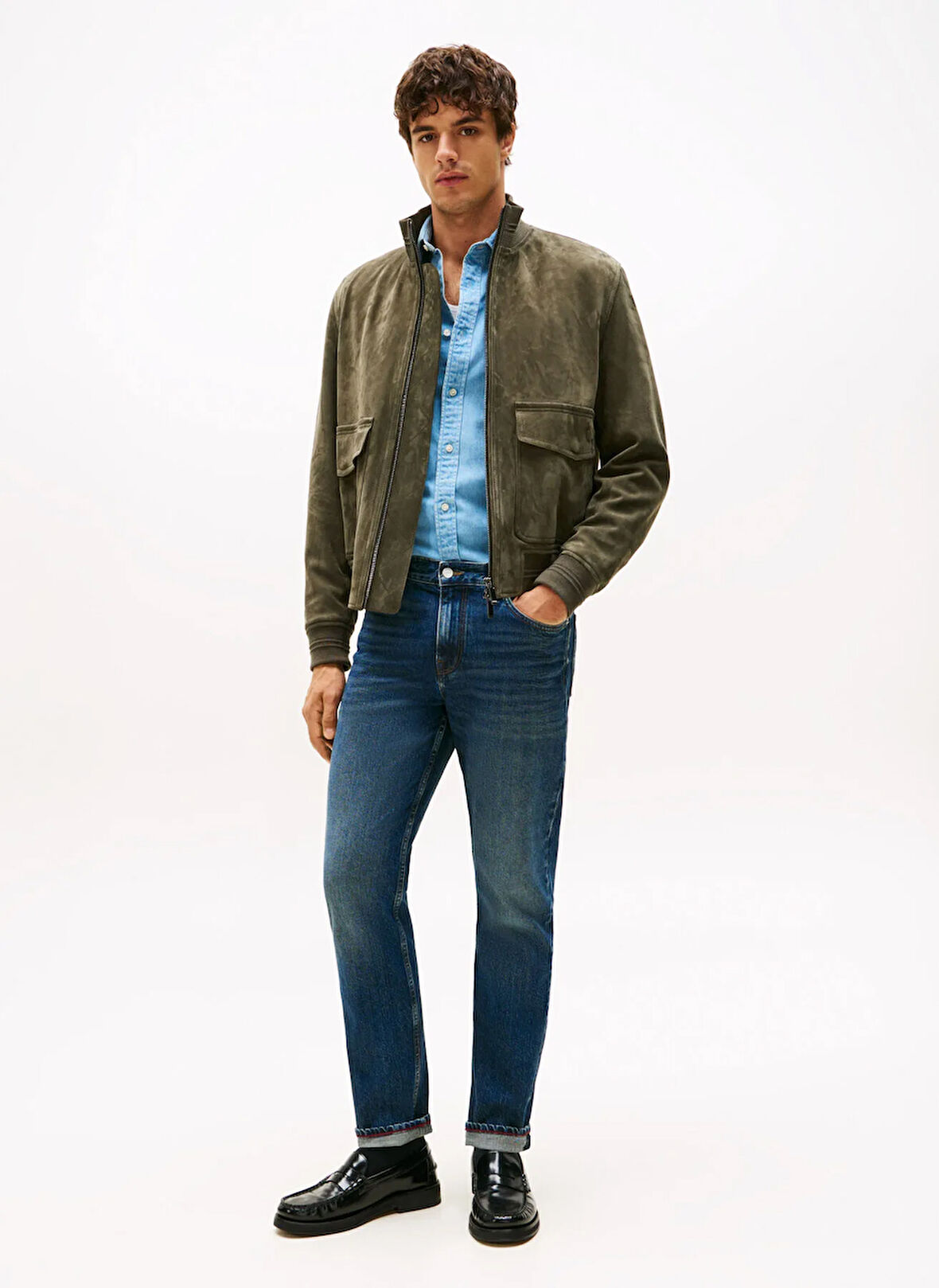 Tommy Hilfiger Normal Bel Normal Paça Normal Erkek Denim Pantolon MW0MW403531A7_STRAIGHT DENTON STR K