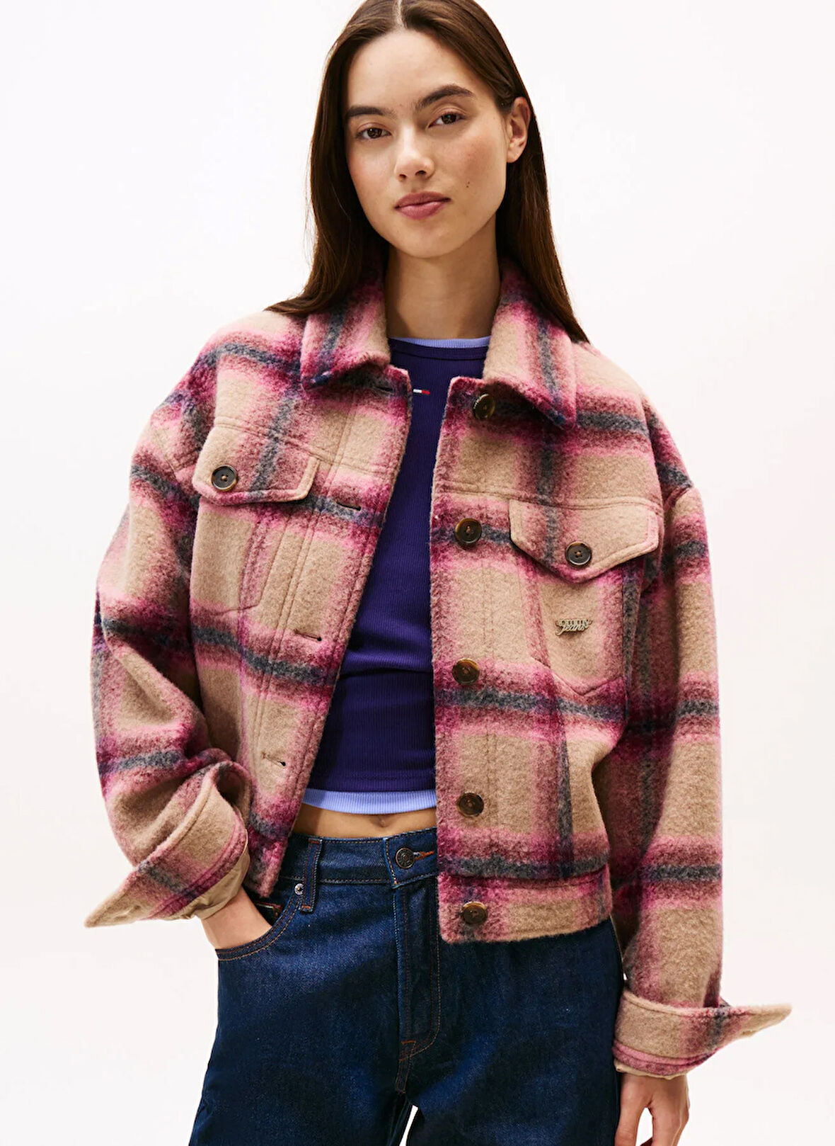 Tommy Jeans Standart Pembe Kadın Ceket DW0DW21662THC