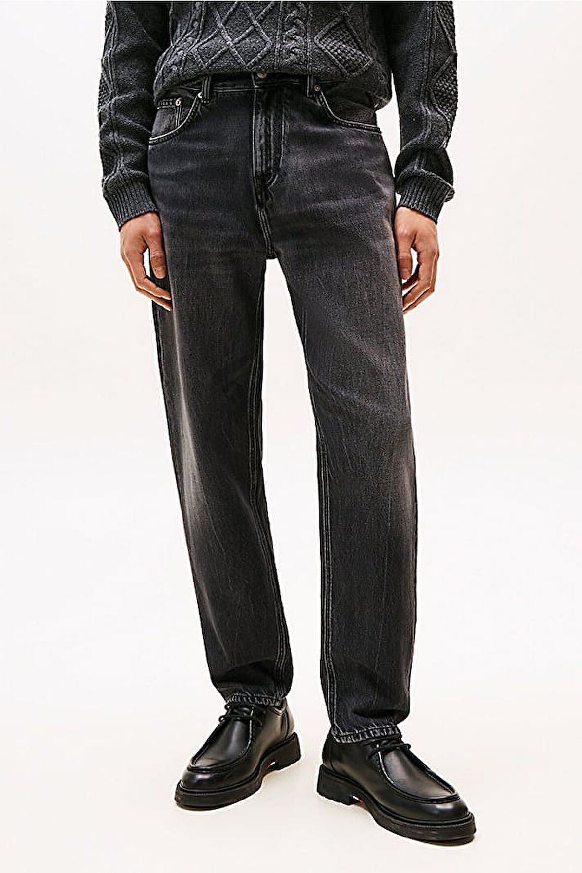 Erkek Harlem Daralan Paça Eskitme Görünümlü Jean Pantolon - Gri | 33/32