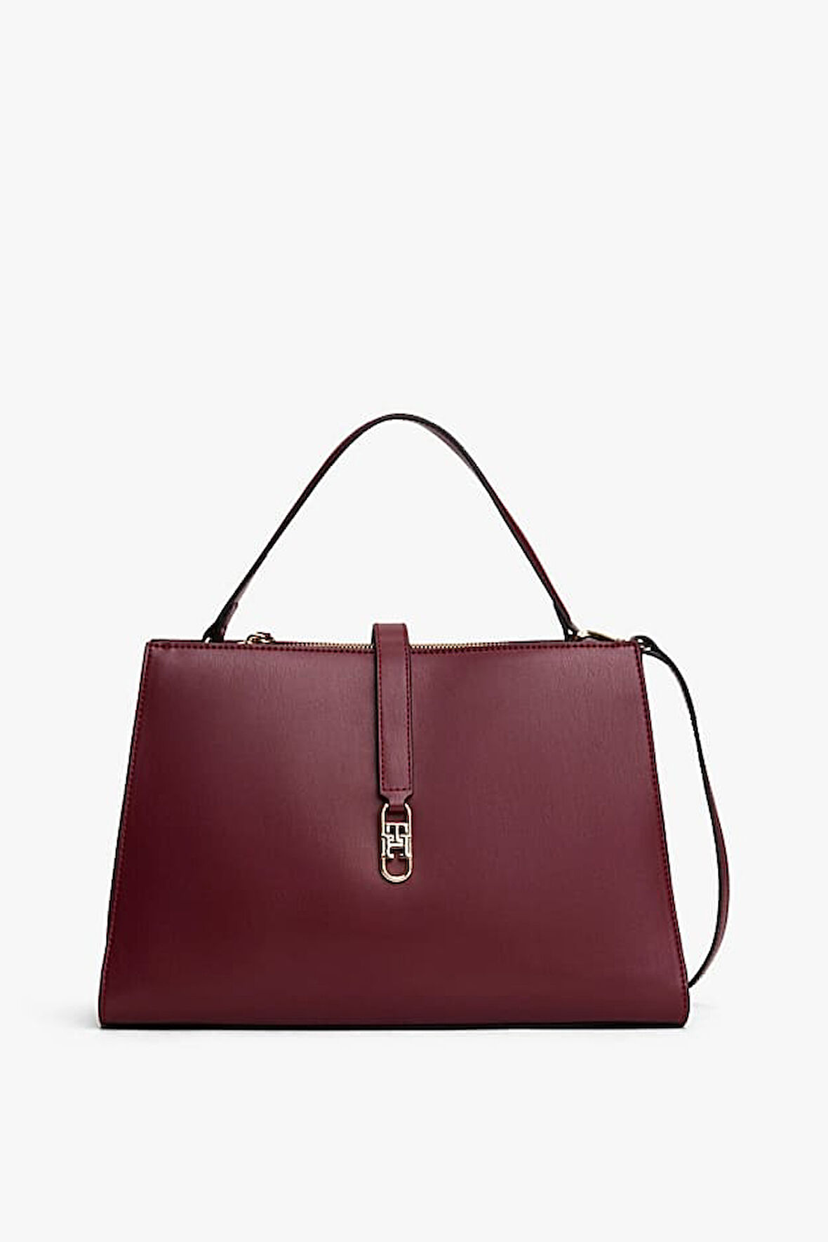 Kadın Metal Kilit Detaylı El ve Omuz Çantası - Bordo | undefined