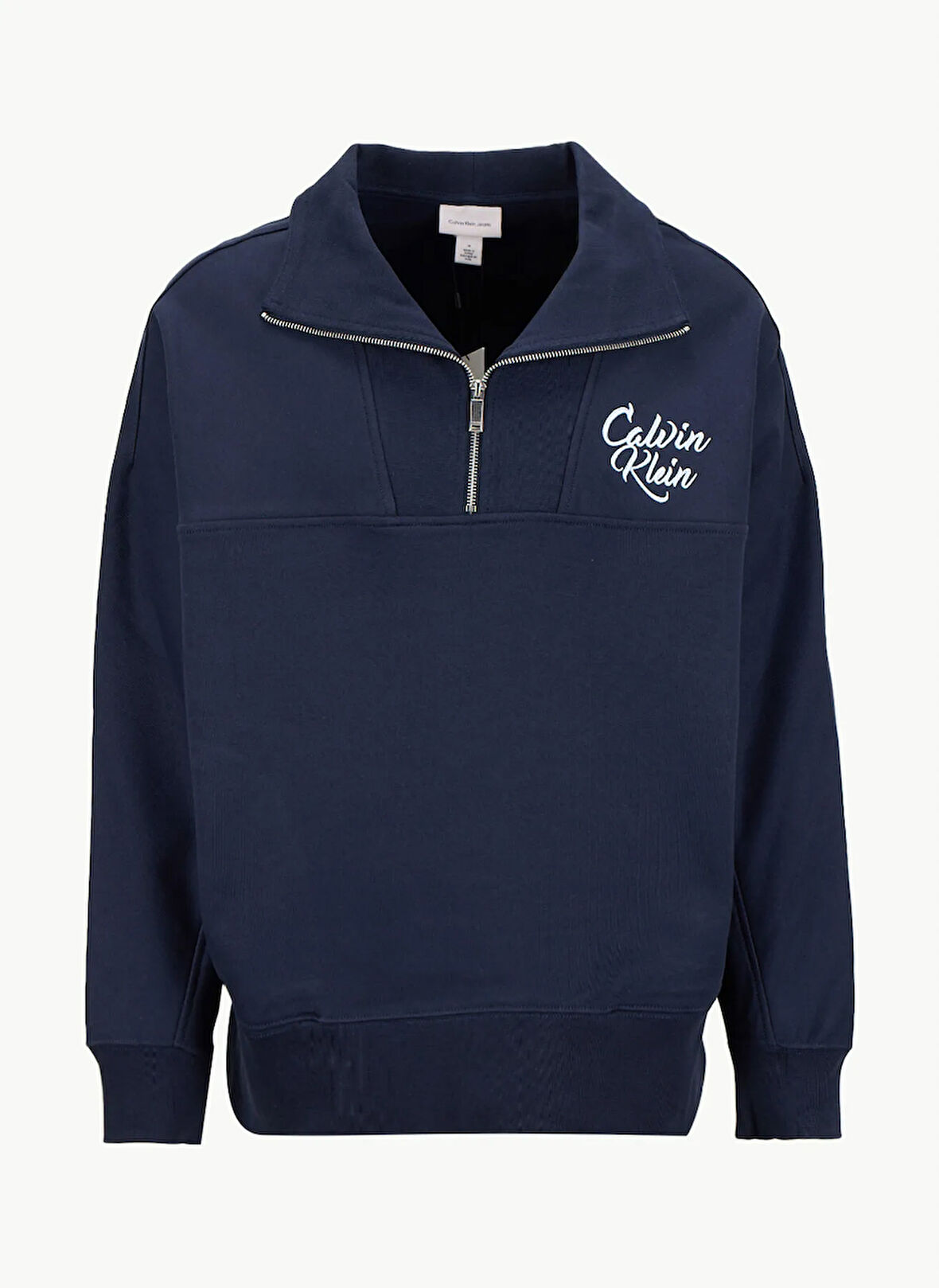 Calvin Klein Jeans Fermuarlı Yaka Lacivert Erkek Sweatshırt LV04RD205GCEF PREMIUM FLEECE LOGO F