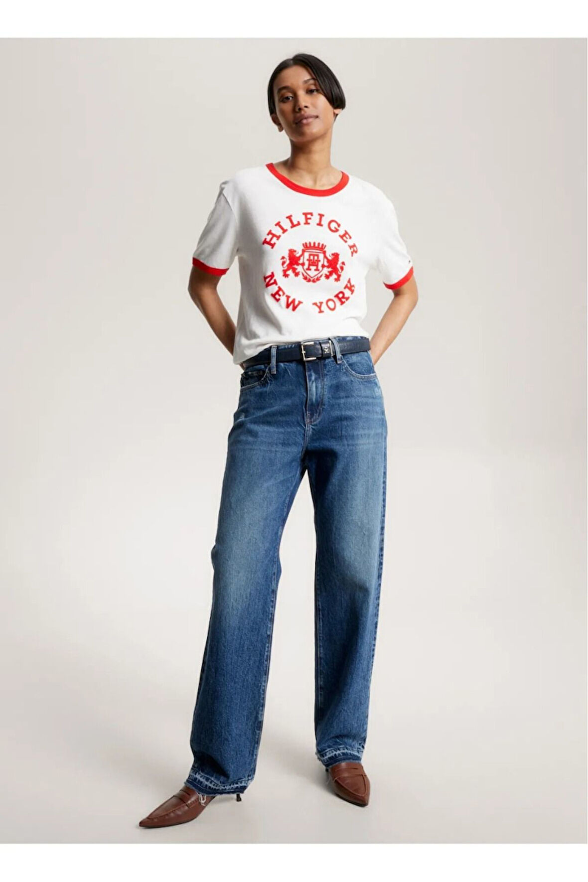 Varsity Floklu Logolu Tişört