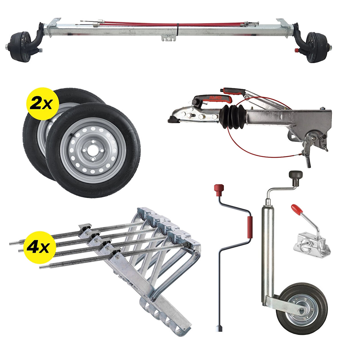 Al-Ko 1500Kg 1400mm Torsiyonlu Frenli Aks Dingil Seti