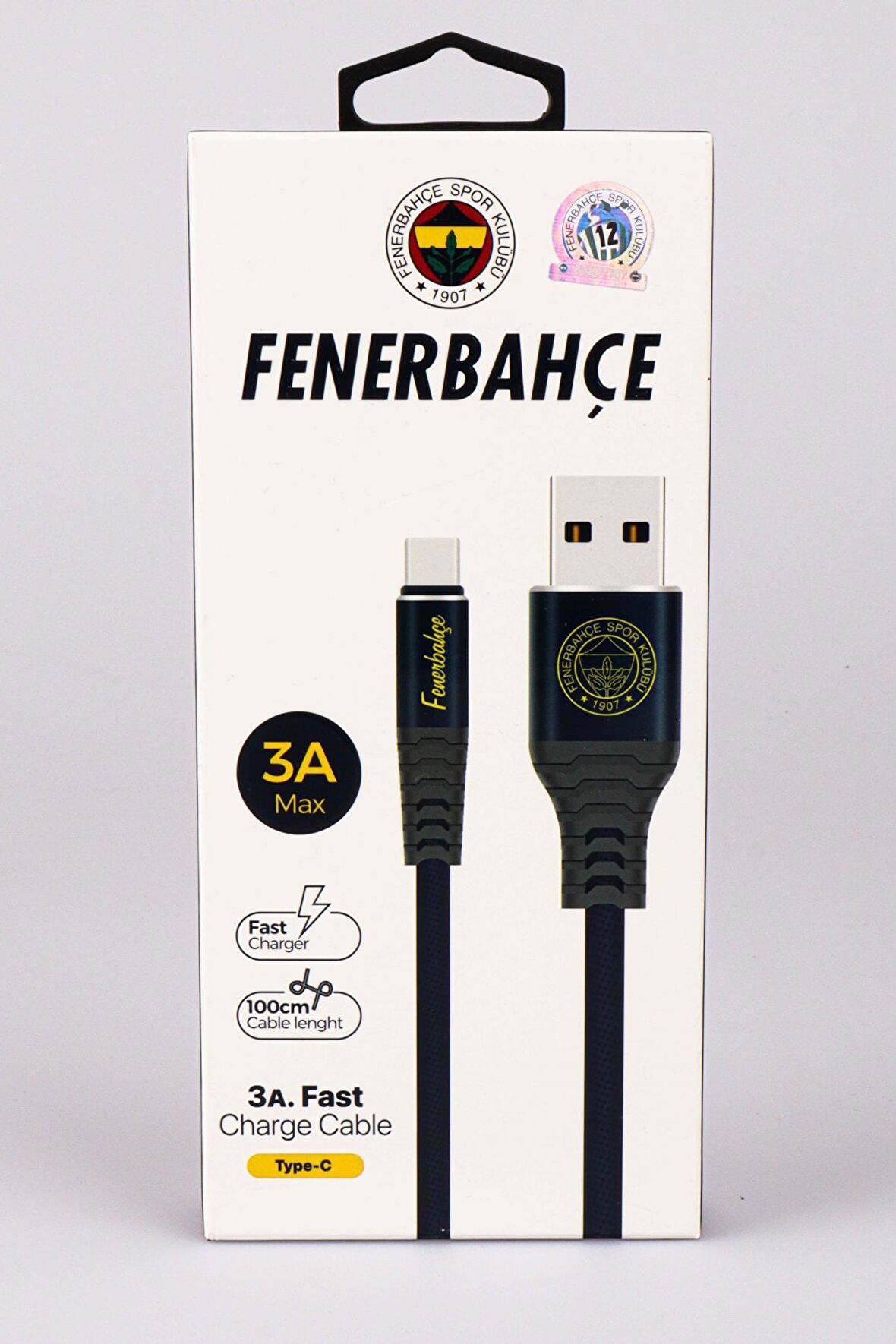 FENERBAHÇE ORJINAL LİSANSLI Data+Sarj Kablosu KBL-1907 3A TYPE-C  1MT