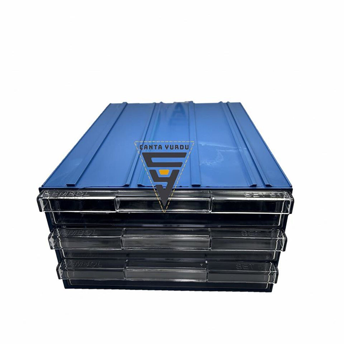 Sembol 513 Plastik Üç Çekmeceli Kutu 340X260x150mm 6 Adet