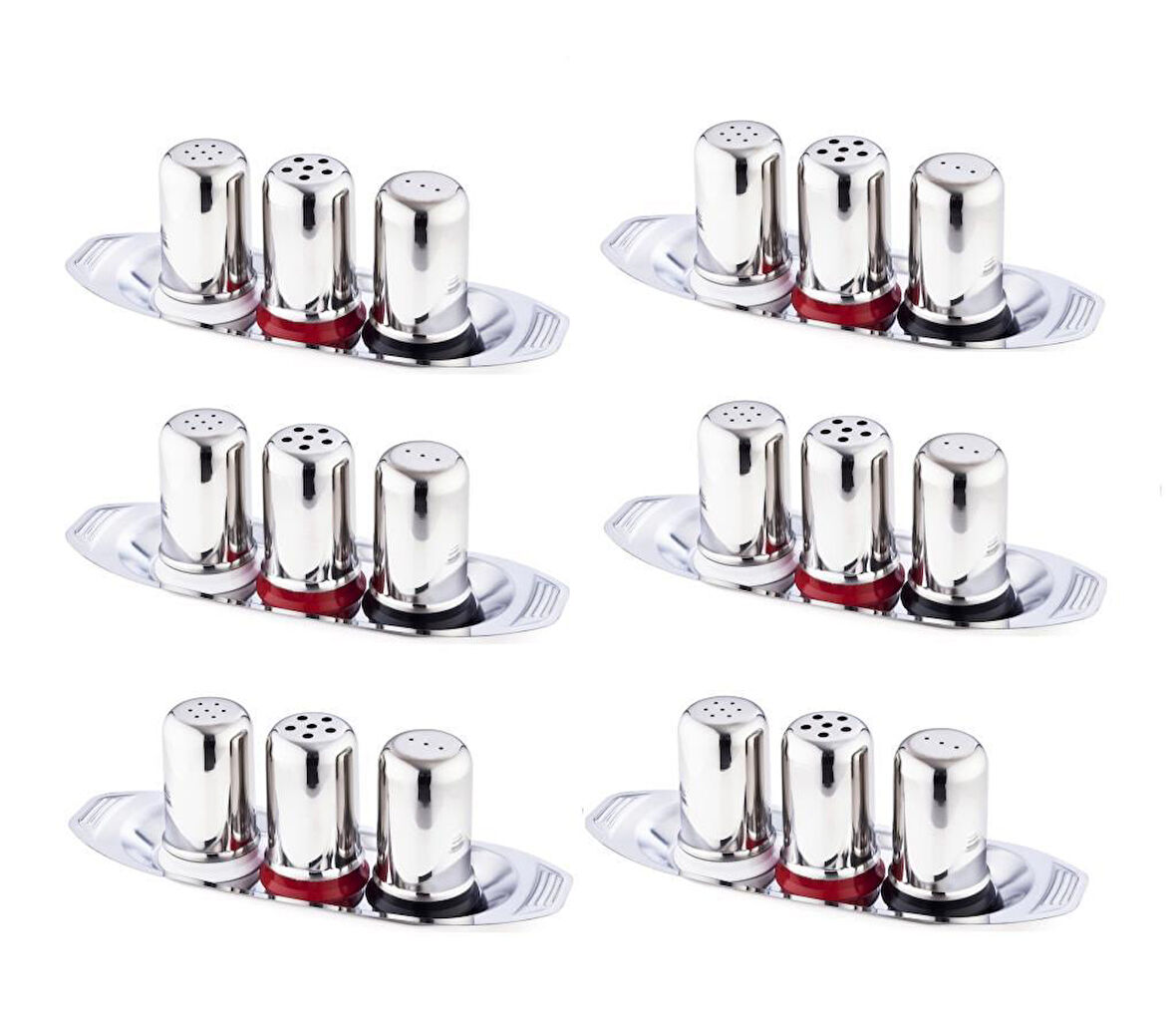 Omnipazar Büyük Boy Gondol Tuzluk Takımı Paslanmaz Çelik 6 Adet