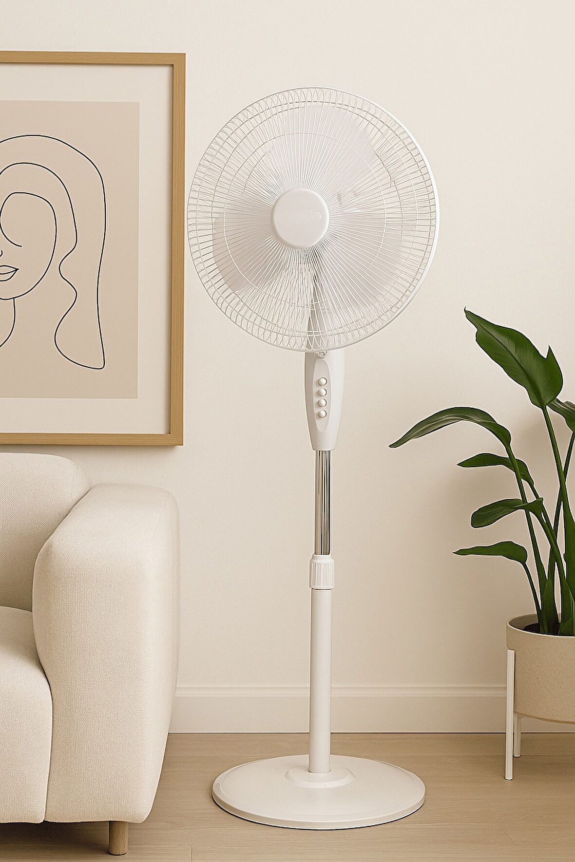 Girist Gr30 Merkür 3 Kademeli Ayaklı Vantilatör 40 cm Beyaz