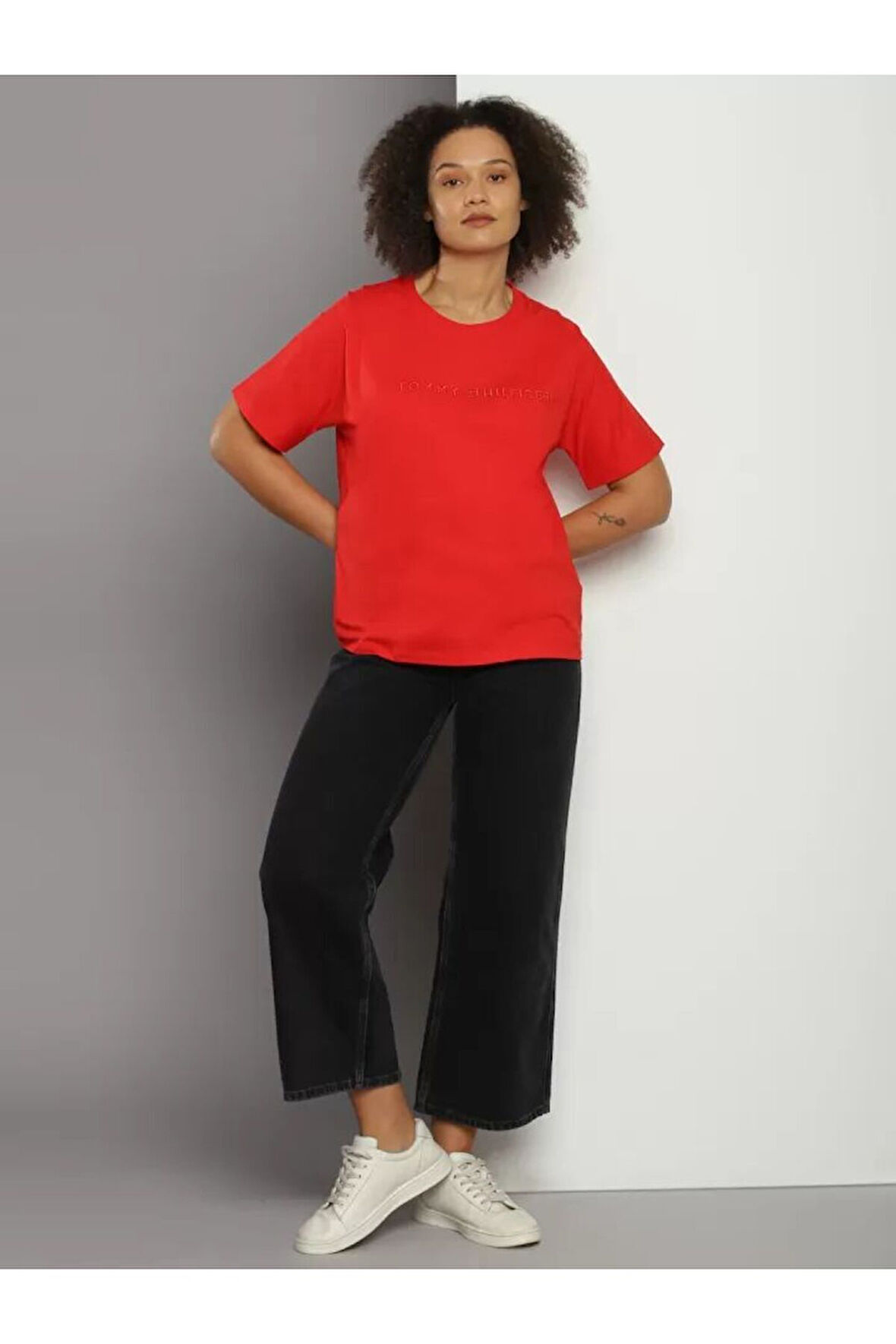 Saf Pamuk Logolu Kadın t-shirt