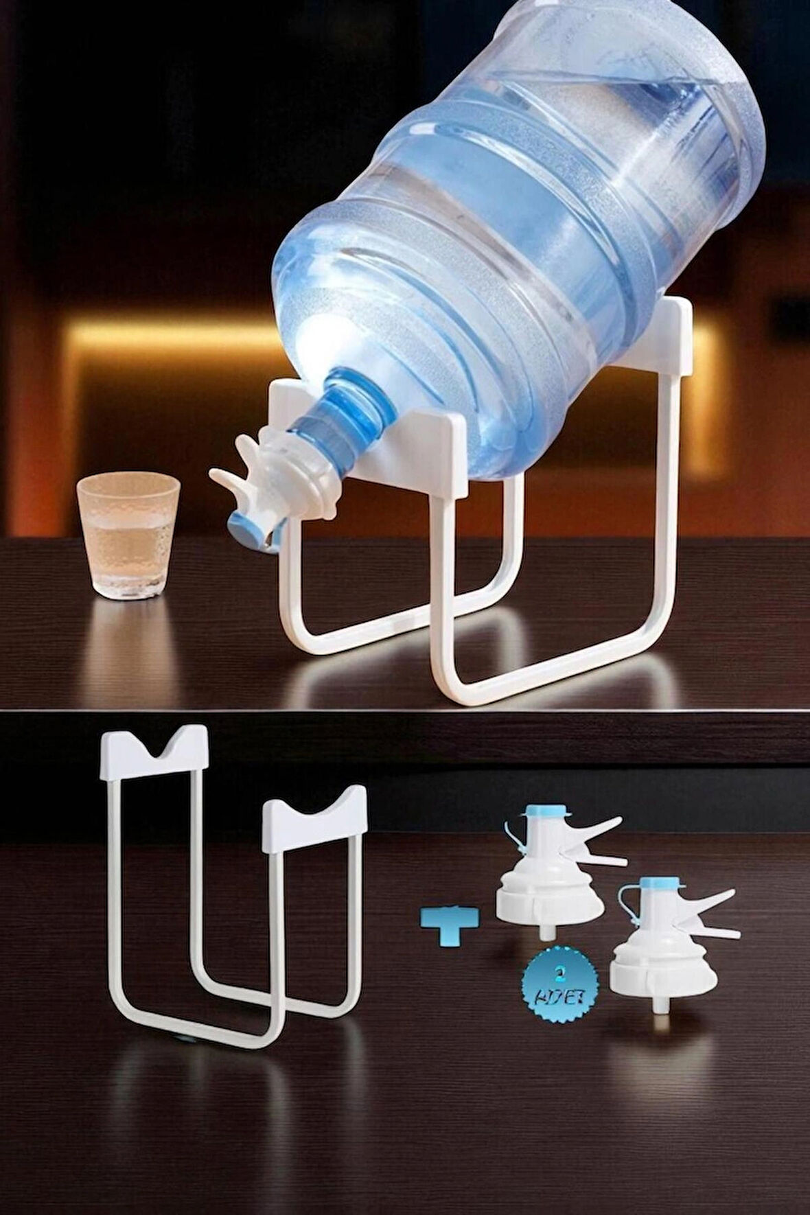  Damacana Musluk Başlığı Ve Metal Ayak Stand Seti Damacana Pompası