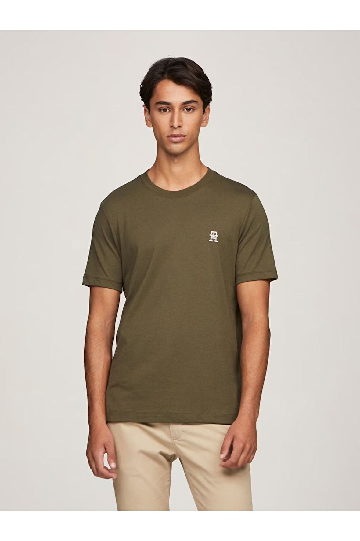 Erkek Dokuma Kumaş Kısa Kol Düz Model T-Shirt