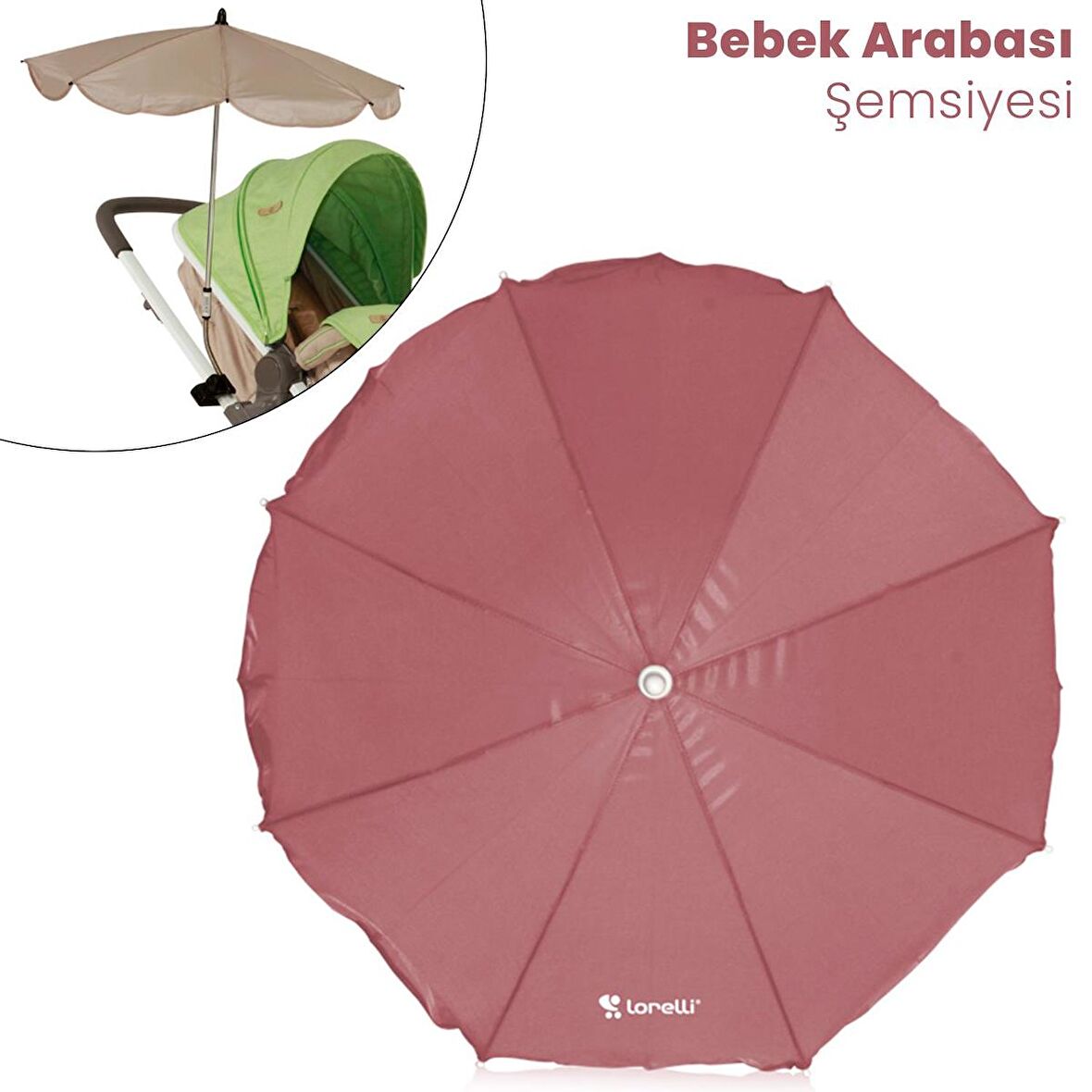 Lorelli Bebek Arabası Şemsiyesi - Pembe