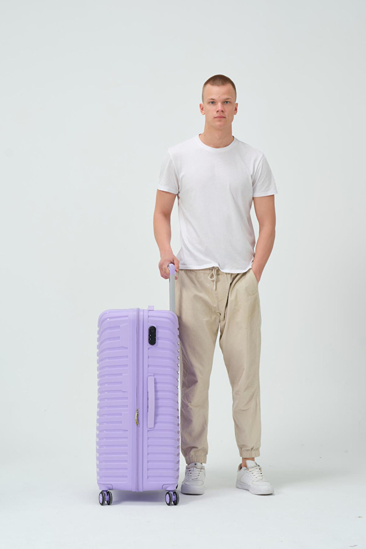 Keo-Plus Lila Büyük Boy Silikon Kırılmaz PP Valiz