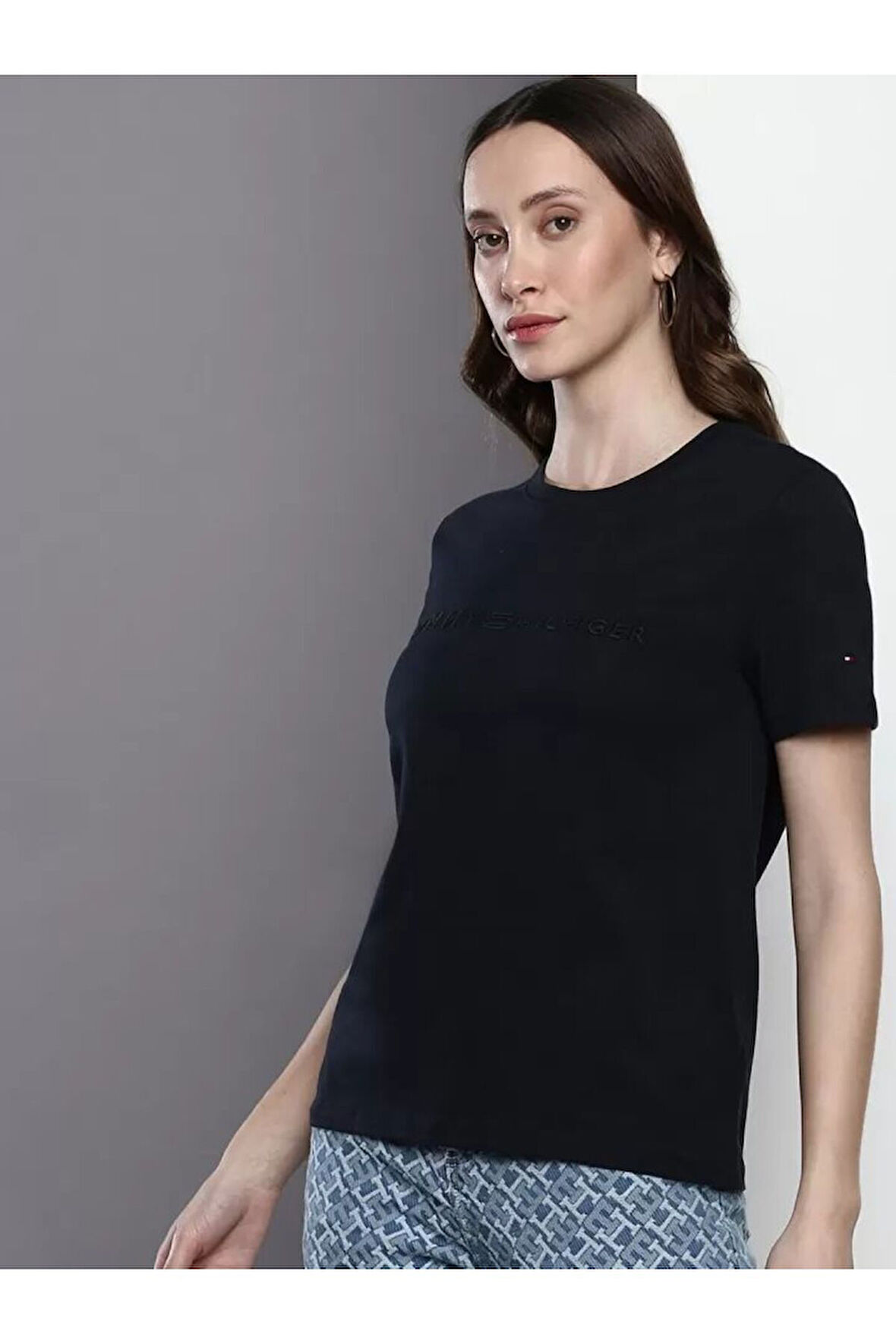 Saf Pamuk Logolu Kadın T-Shırt