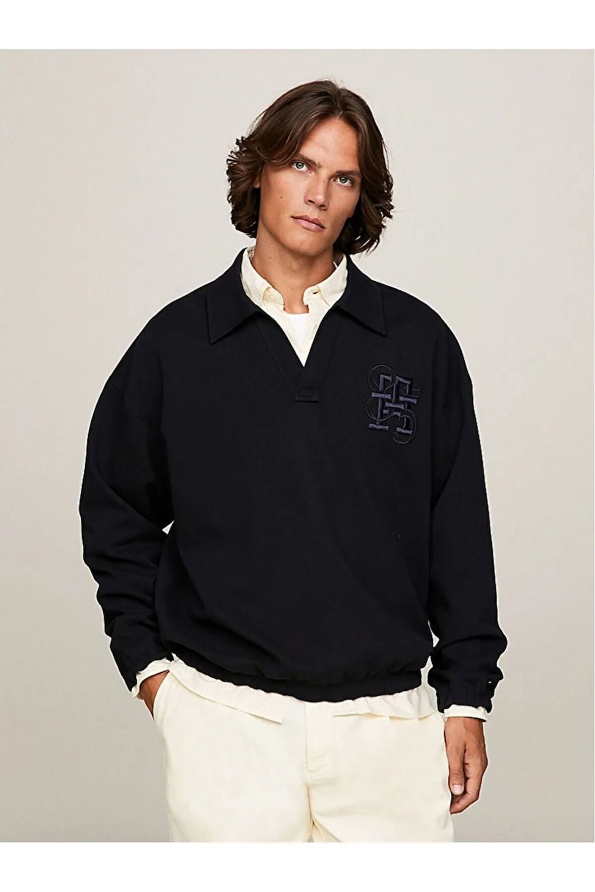 Erkek Marka Logolu Rahat Kesim Sweat