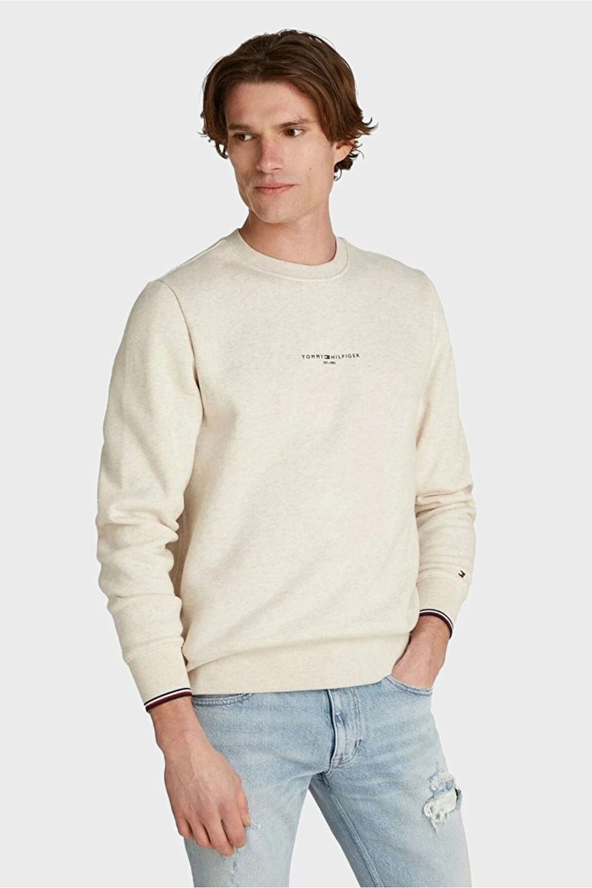 Erkek Marka Logo Uzun Kollu Sweatshirt