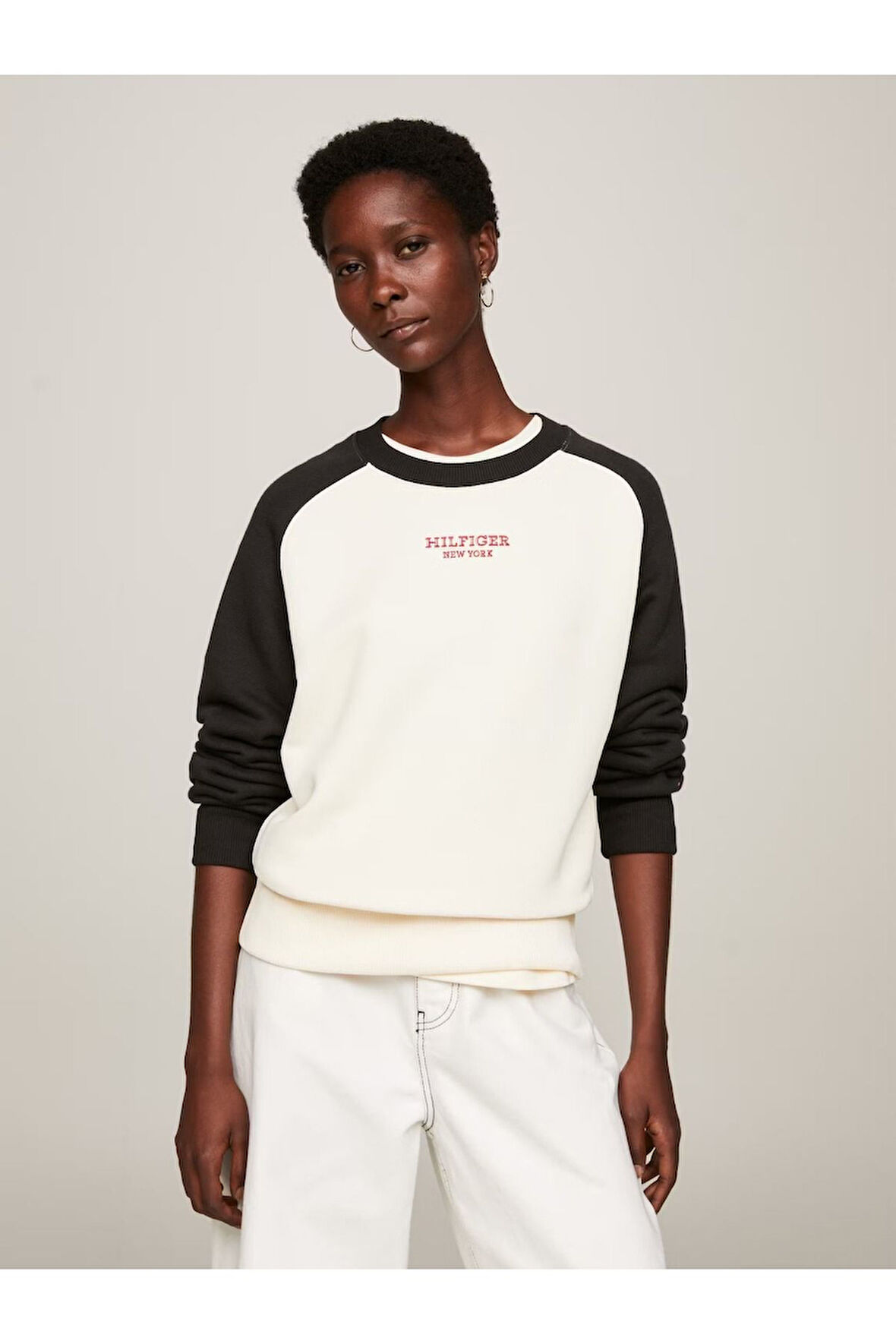 Renk Bloklu Rahat Sweatshirt