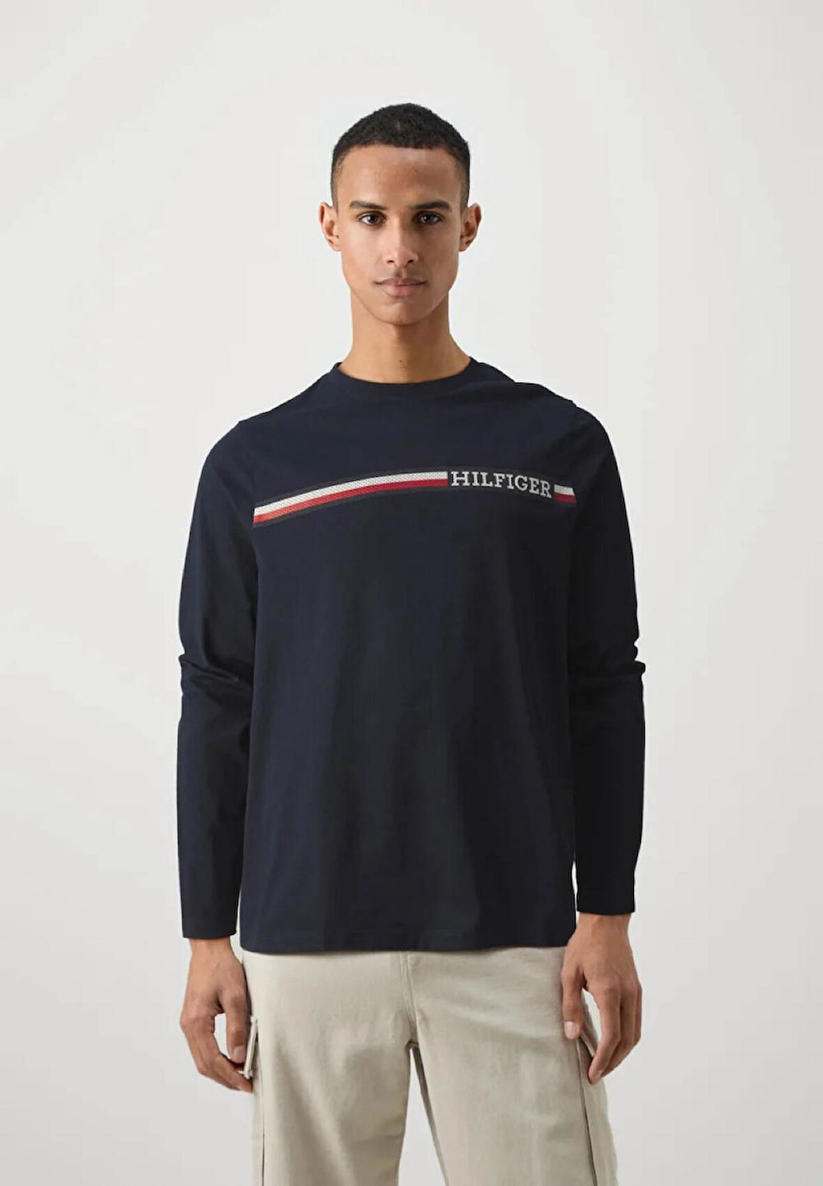 GÖĞÜS ÇİZGİLİ TİŞÖRT - Uzun kollu üst