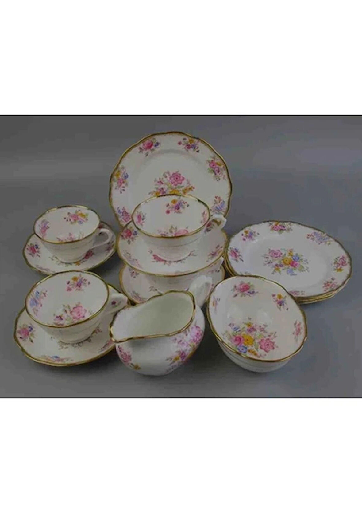 Vintage Royal Albert "GEORGINA"1930'LARDAN Porselen Çay Takımı