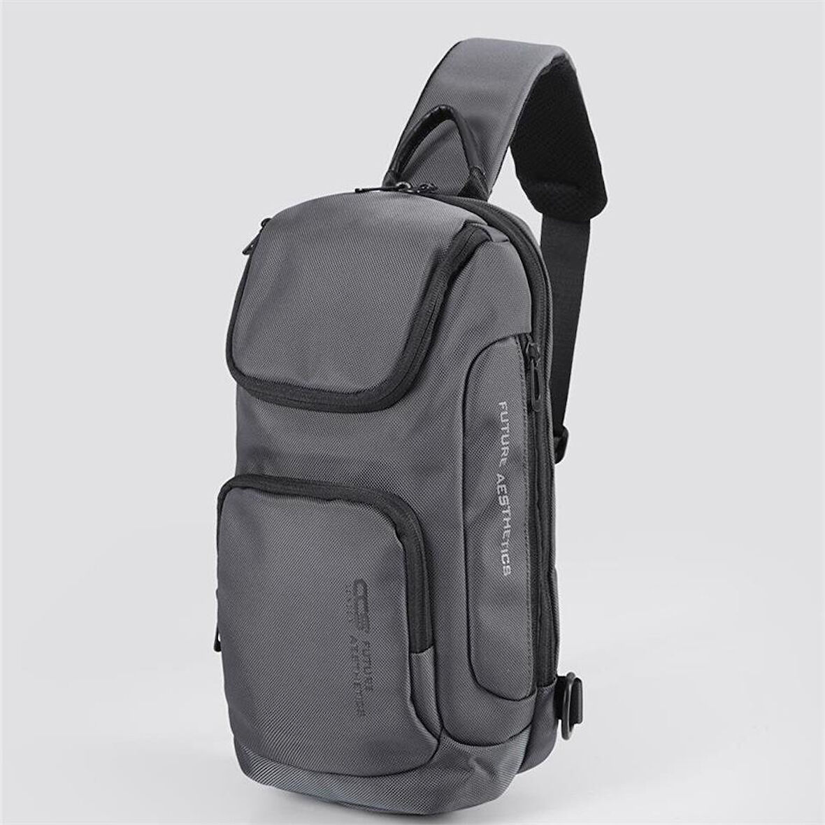 Ççs 51462 Tek Omuz Askılı Sırt ve Göğüs Çantası Gri