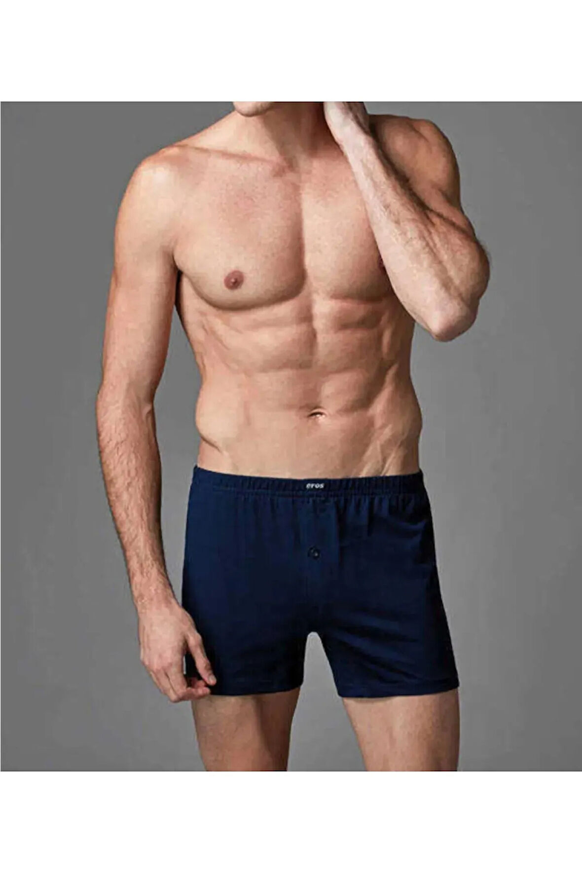 Erkek İç Giyim Siyah & Lacivert Önden Düğmeli 2'li Boxer Set L1.ER.O04.S013