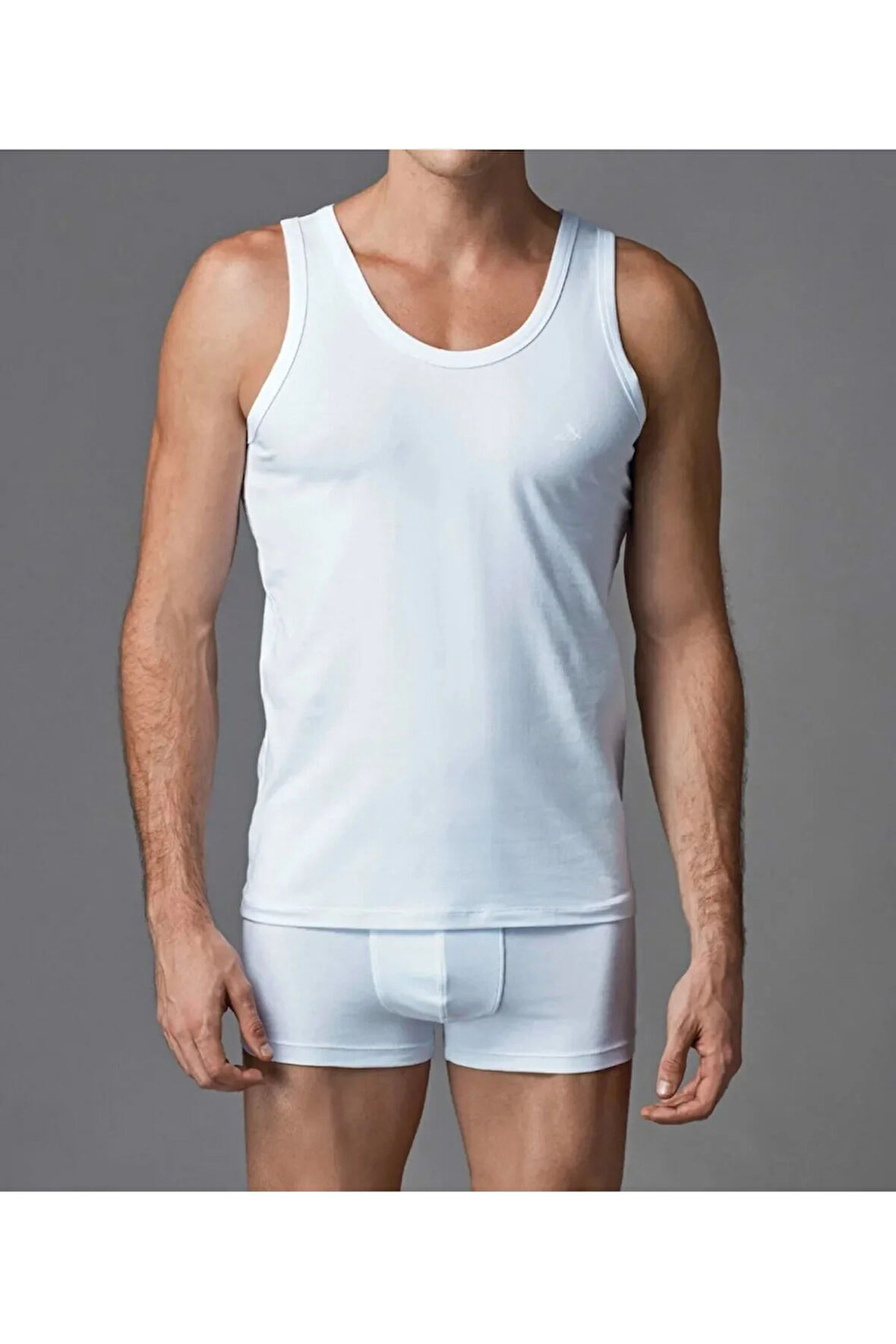 Erkek Giyim 2'li Siyah & Beyaz Modal Regular Atlet Seti  L1.ER.O04.S016