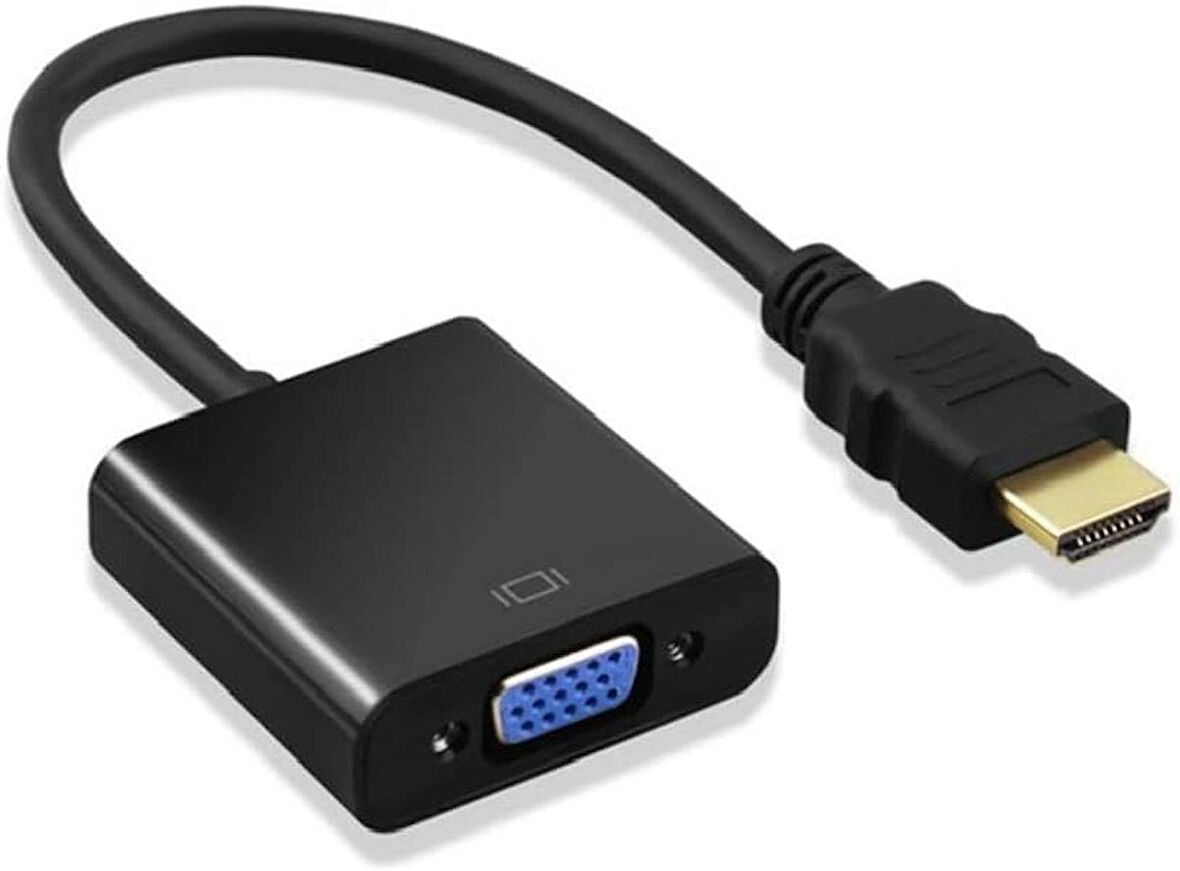 Lunatic 8744 Dijital HDMI to VGA Görüntü Çevirici Aparat Siyah HDMI Çıkışlı Bilgisayarların Görüntüsünü VGA Girişli Monitör, Projeksiyon vb Görüntü Cihazlarına Aktarır, Çevirir.