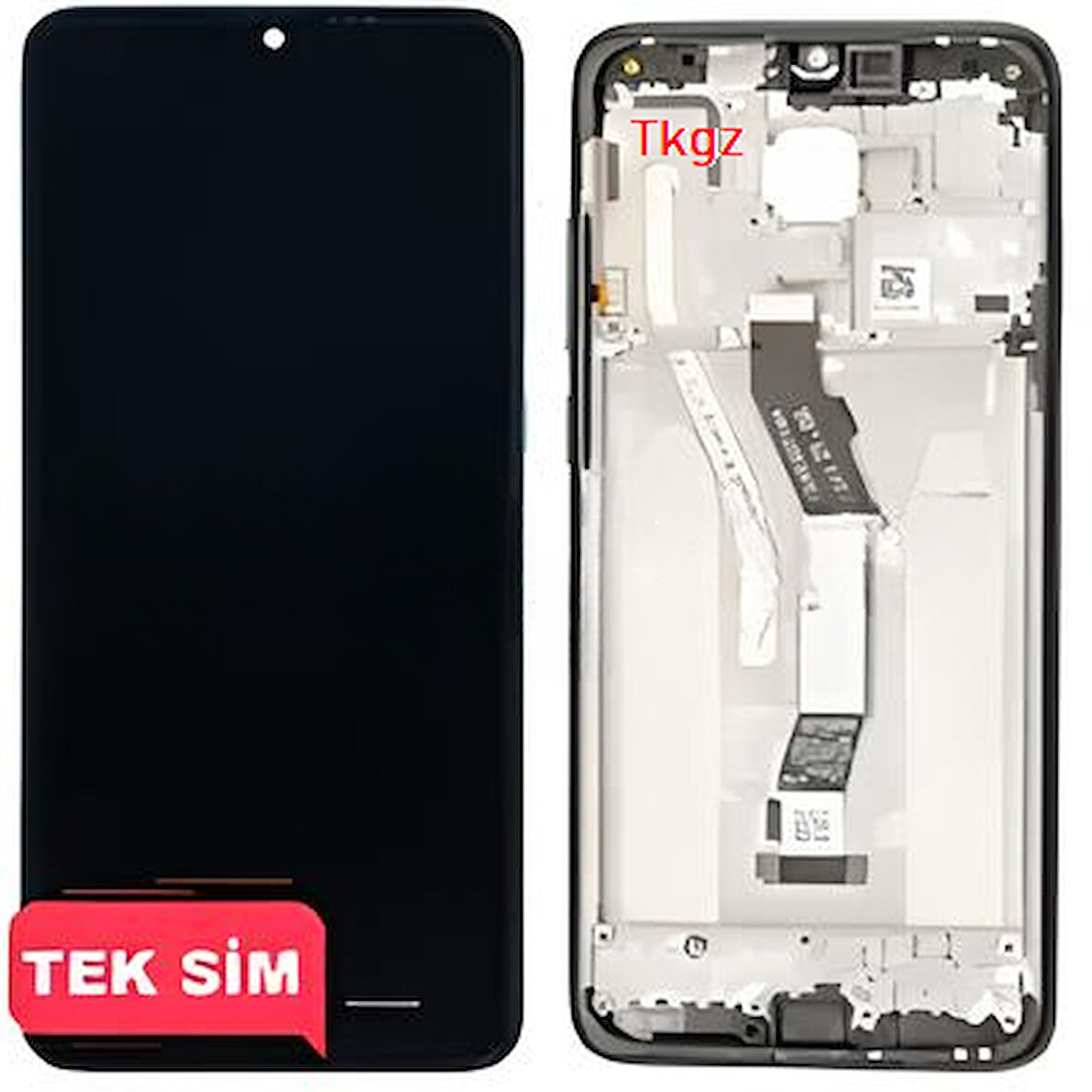 Tkgz - Xiaomi Redmi NOTE 8 PRO Uyumlu Lcd Ekran Dokunmatik Orijinal ÇITALI SİYAH