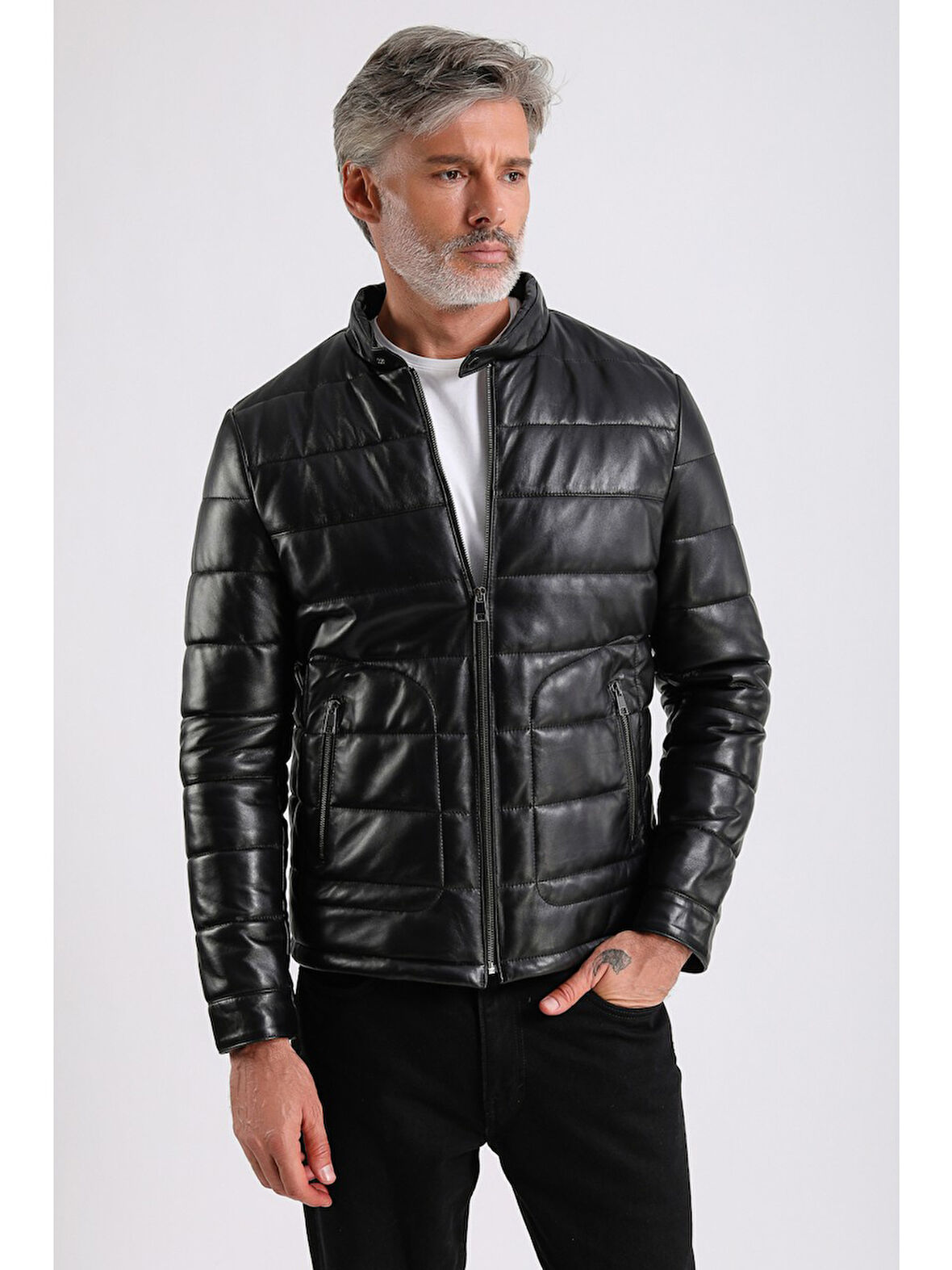 Gabriel Erkek Şişme Hakiki Deri Mont