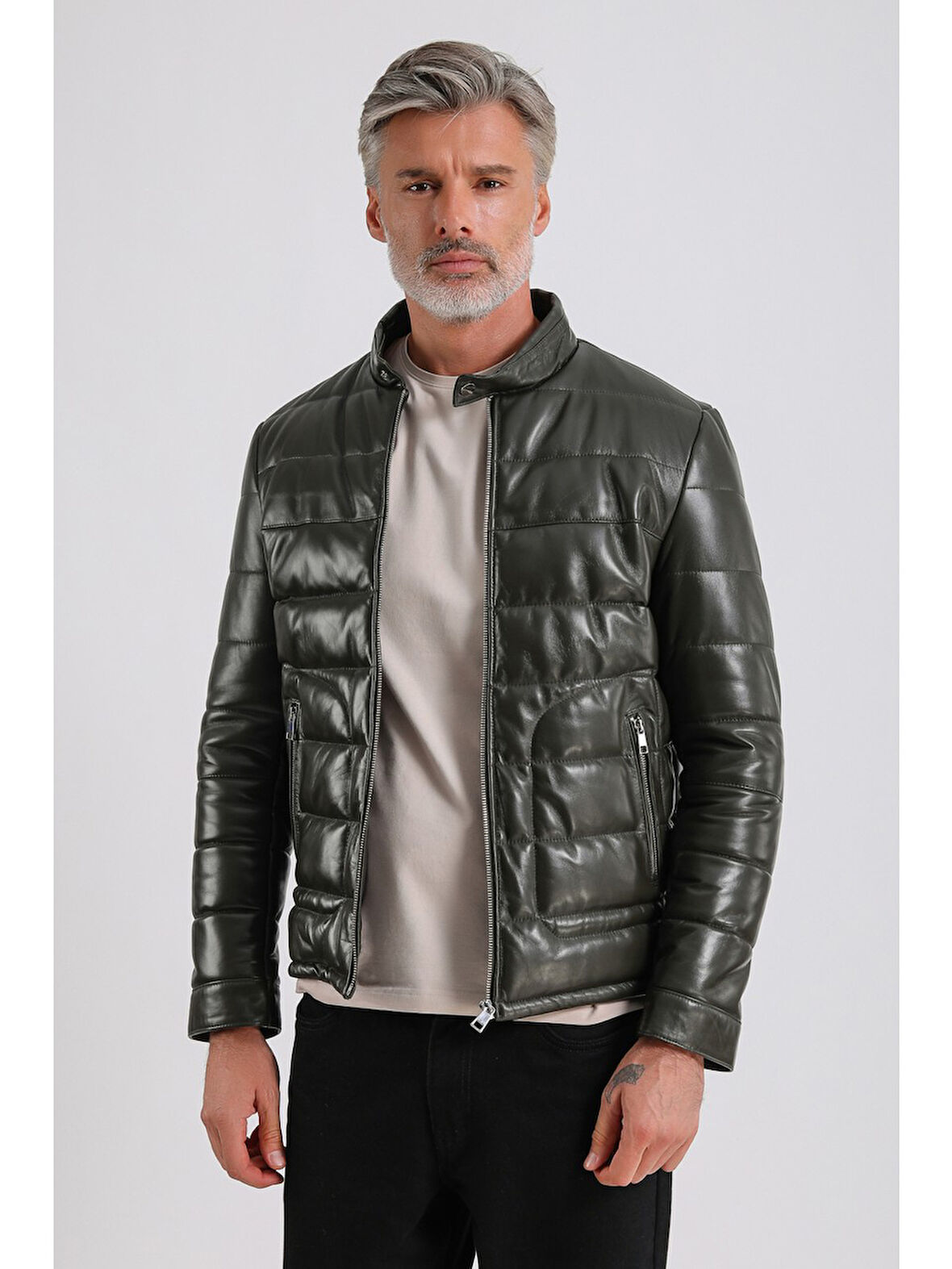 Gabriel Erkek Şişme Hakiki Deri Mont