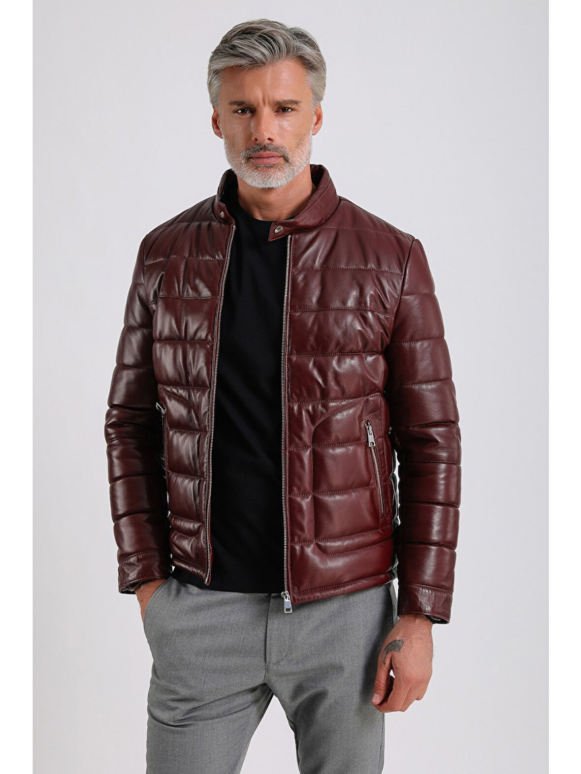 Gabriel Erkek Şişme Hakiki Deri Mont