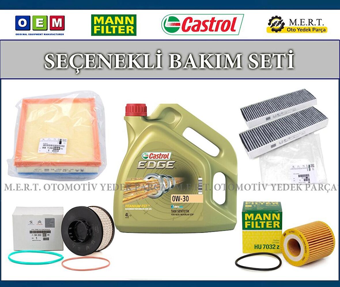 Peugeot 308 1.5 Bluehdi Filtre Bakım Seti + Motor Yağı