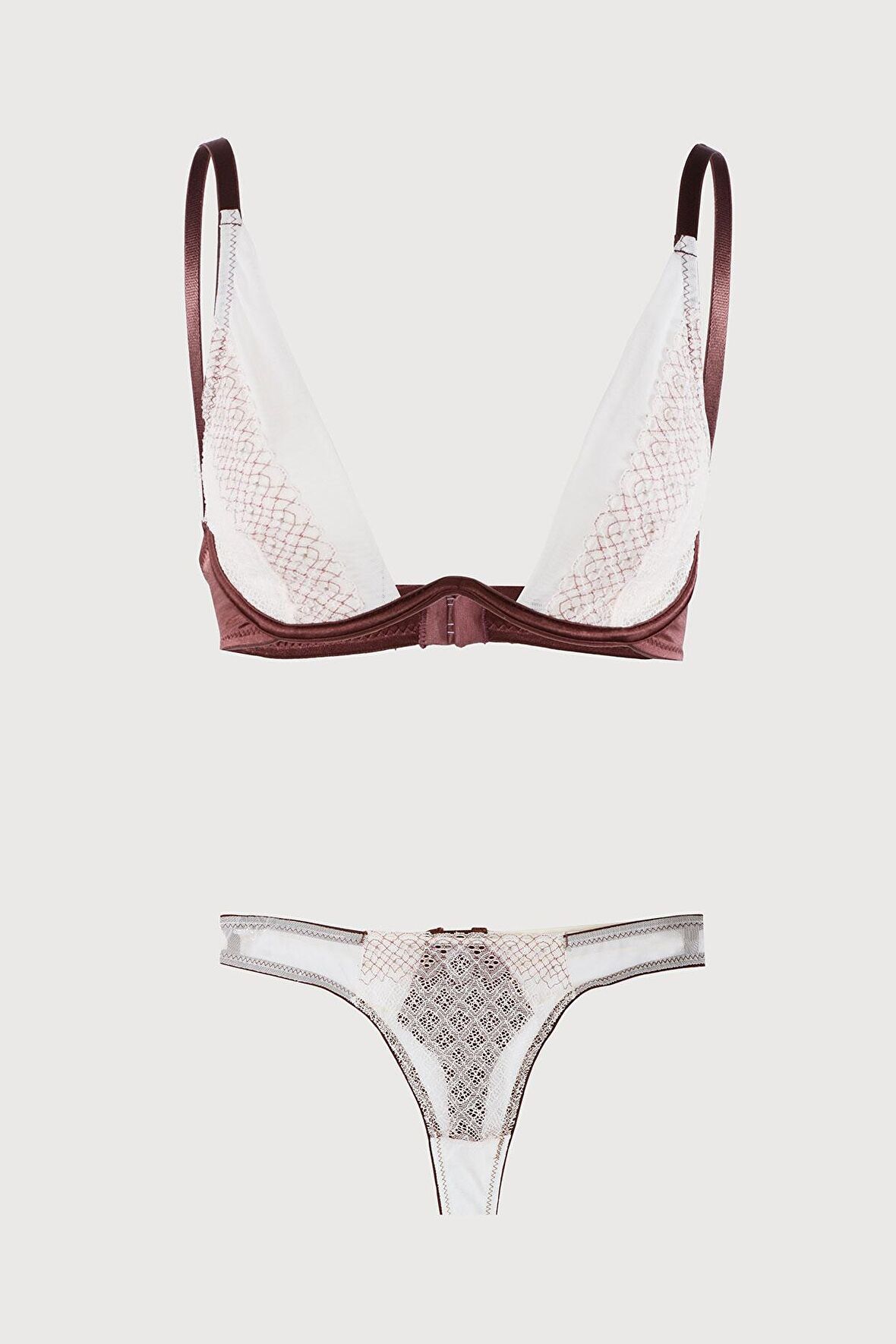 Ekru Kindly Kapsız Sütyen Takım