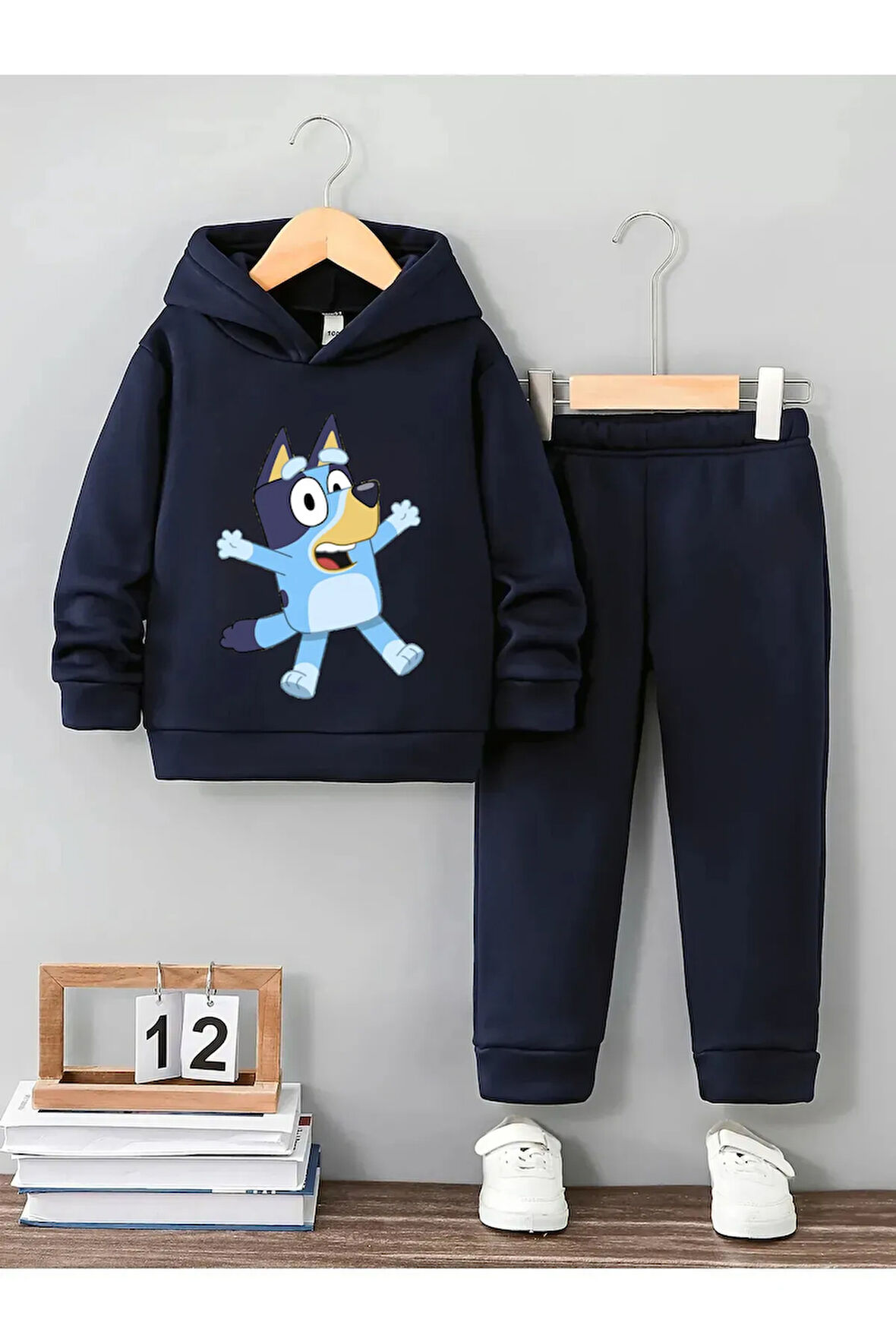 Bluey Kız Ve Erkek Çocuklar Için Premium 3. İplik Compact Sweatshirt & Eşofman Takımı