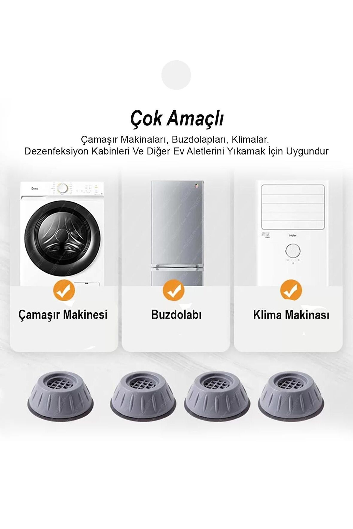 4 Adet Çamaşır Makinesi Titreşim Ve Ses Önleyici Ayak