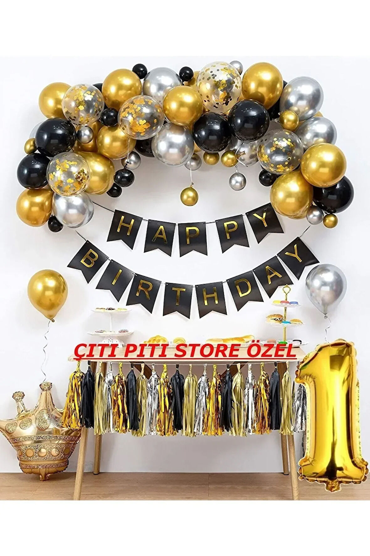 1 Yaş Lüks Kral Taçlı Doğum Günü Parti Seti Çıtı Pıtı Store Da