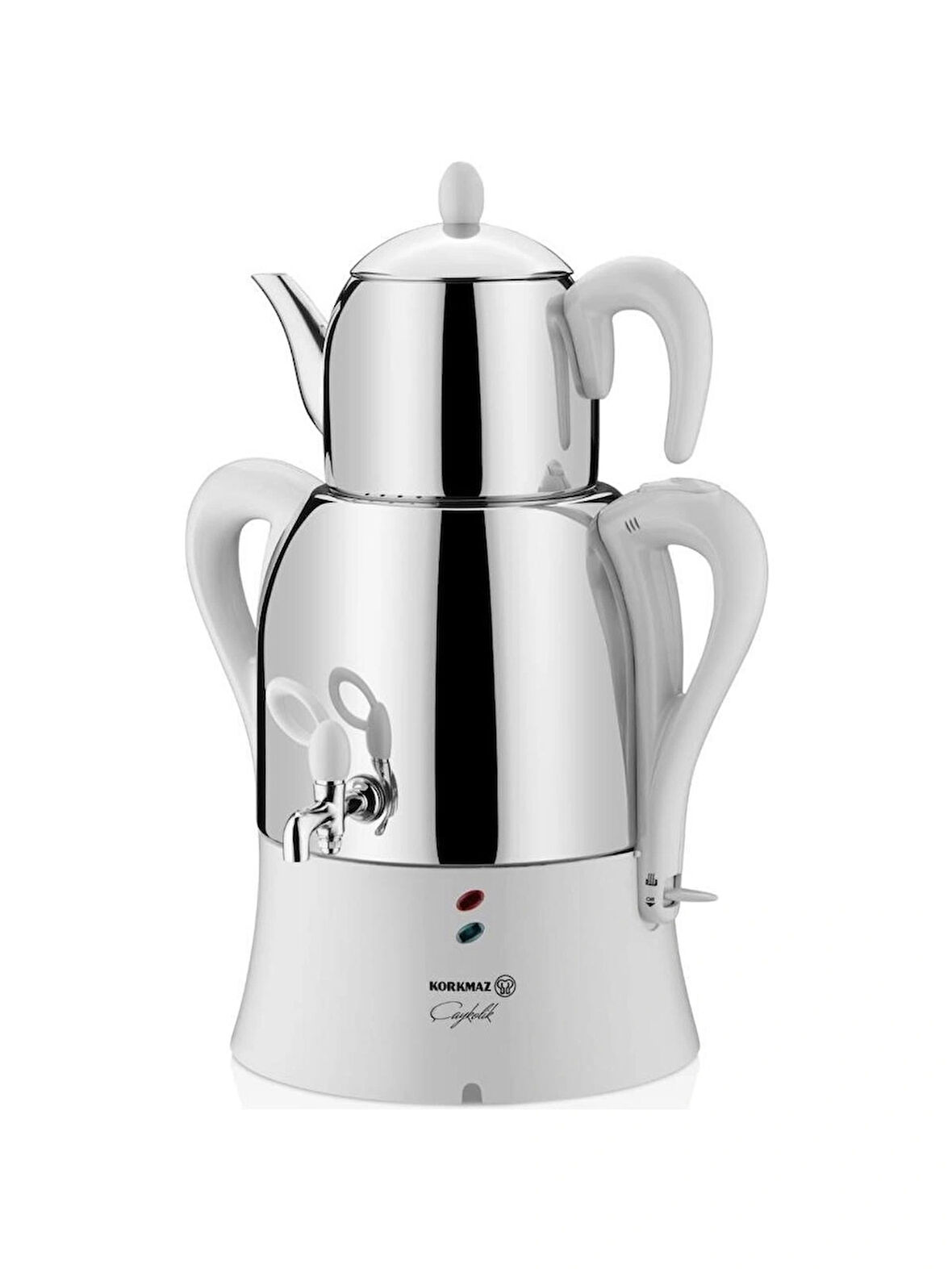 Korkmaz Vanilya Çaykolik A341-13 Çelik Semaver Krem