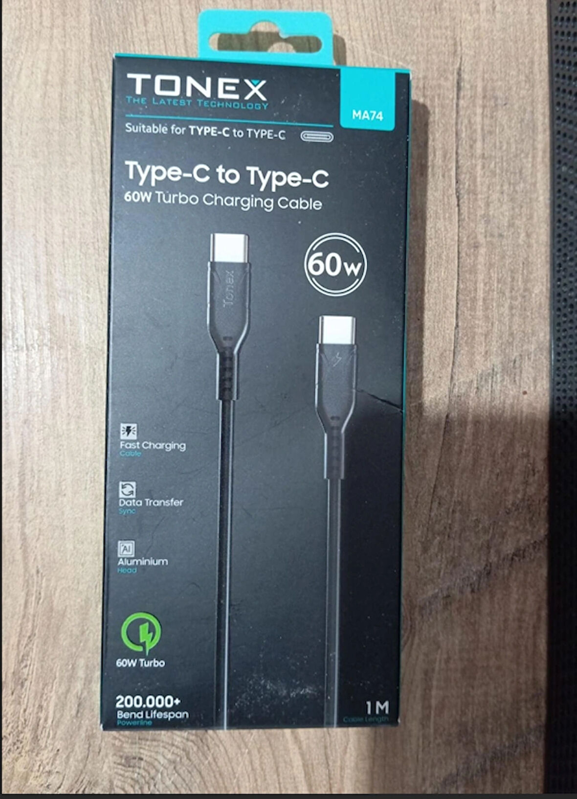 TONEX 60W TYPE-C TO TYPE-C 