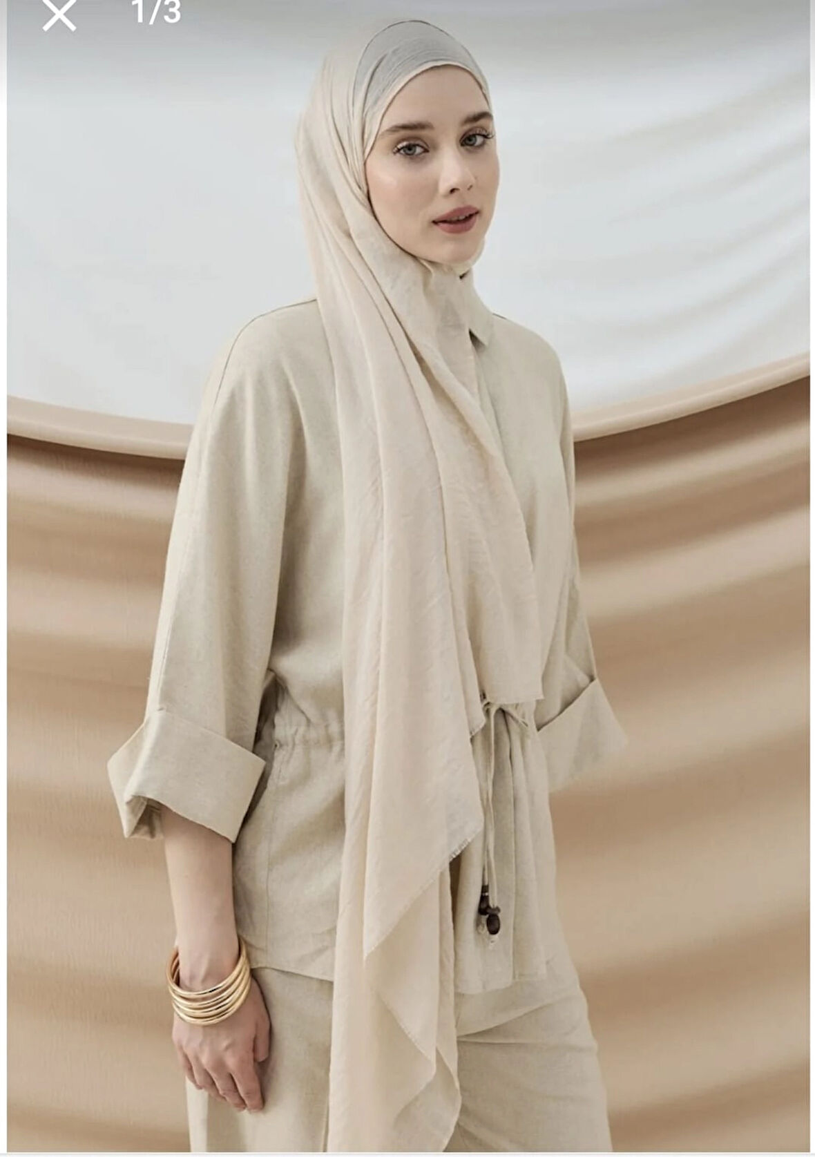 Aminenesil Modakaşmir İnce Pamuk Şal İğde Renk