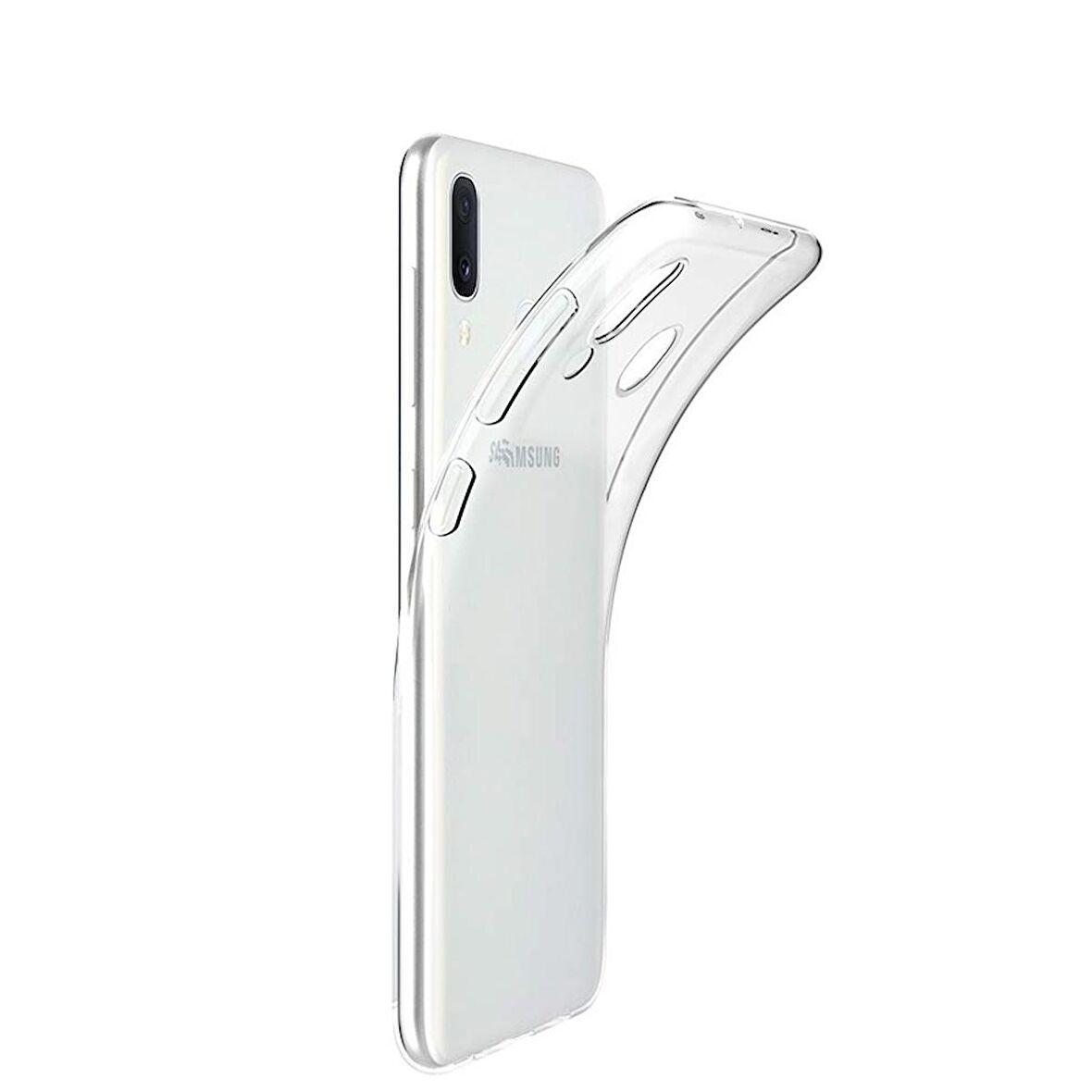 Gpack Samsung Galaxy A20s Kılıf Süper Silikon Yumuşak Arka KorumaNano Glass