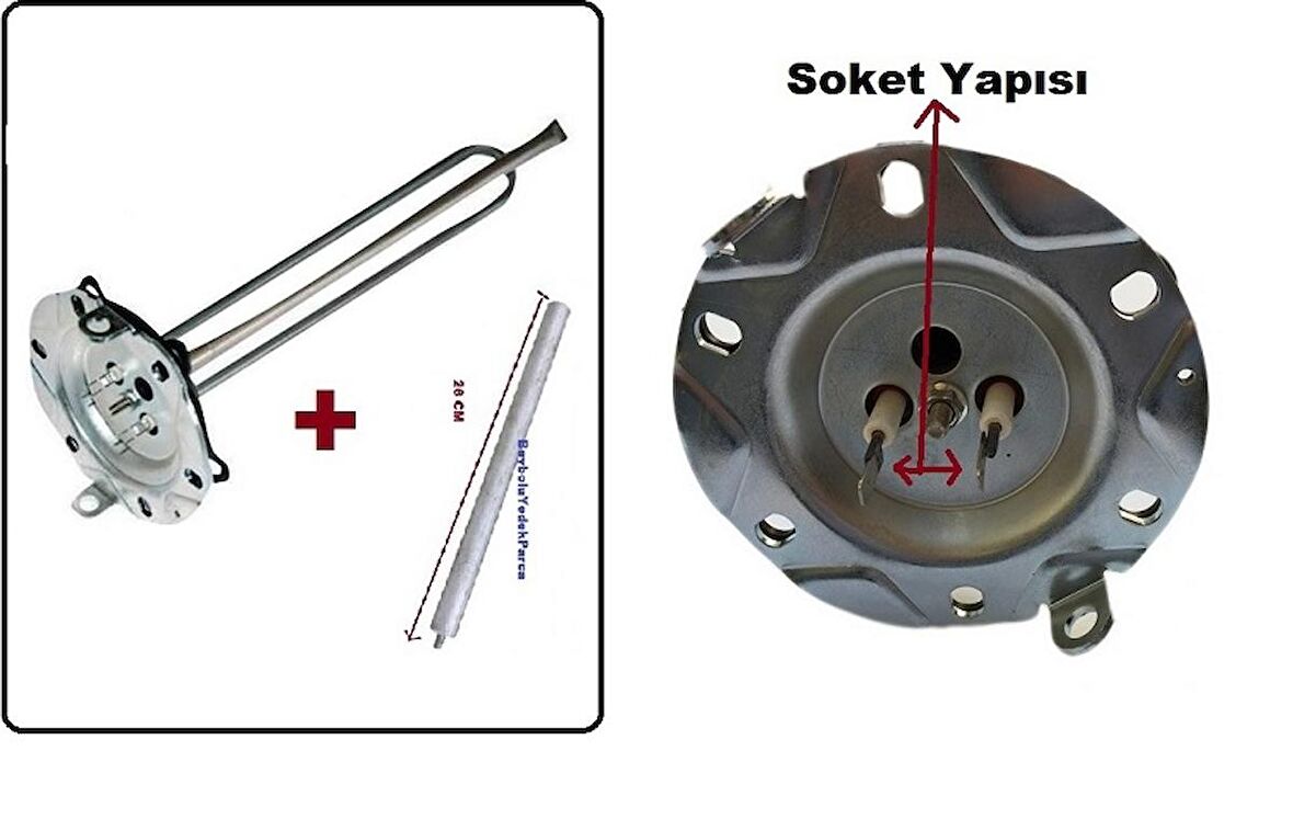 Beko BKT 500 DJ Termosifon Rezistansı ve Anot Çubuk 1980 Watt Titanium Rezistans