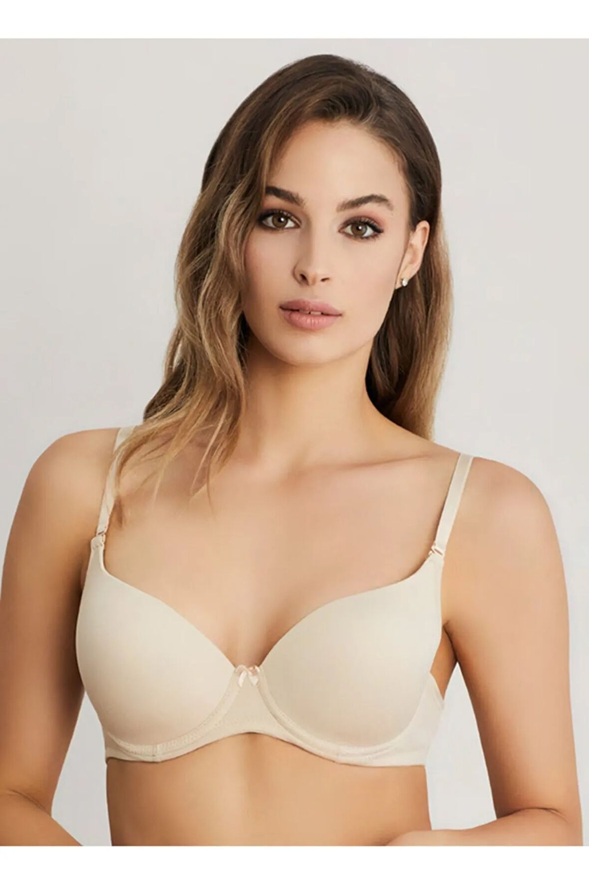 Kadın Ten Daisy Kulaklı Yarı Push-Up Tek Sütyen Ersk111