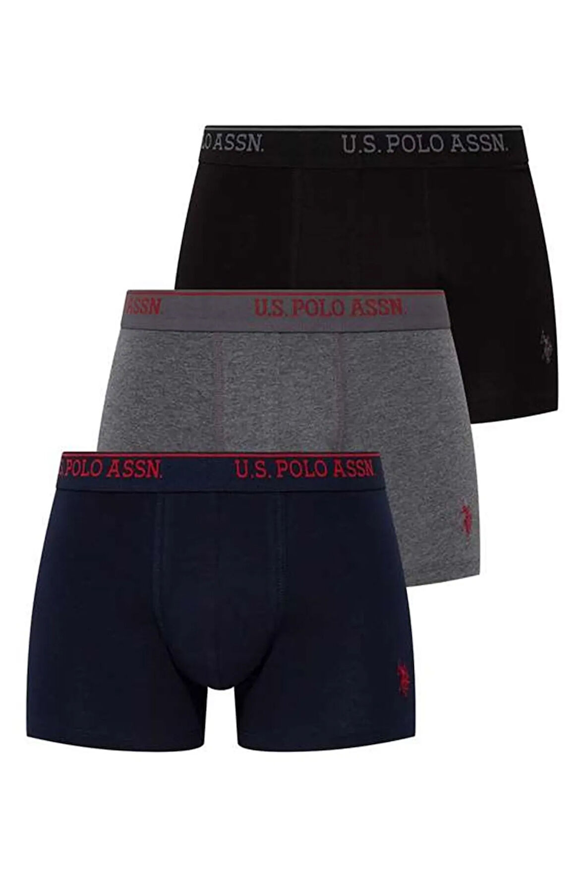 U.s Polo Assn. 80097 Erkek 3 Lü Boxer-siyah&antrasit&lacivert