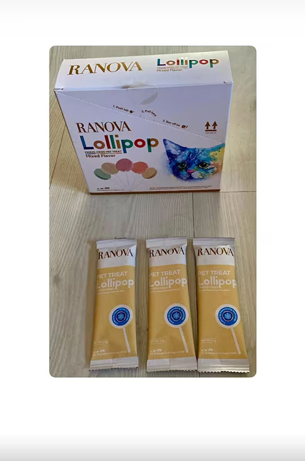 Ranova Kurutulmuş Keçi Sütlü Kedi Lolipop 1,4 G X 3 Adet Sk:2026