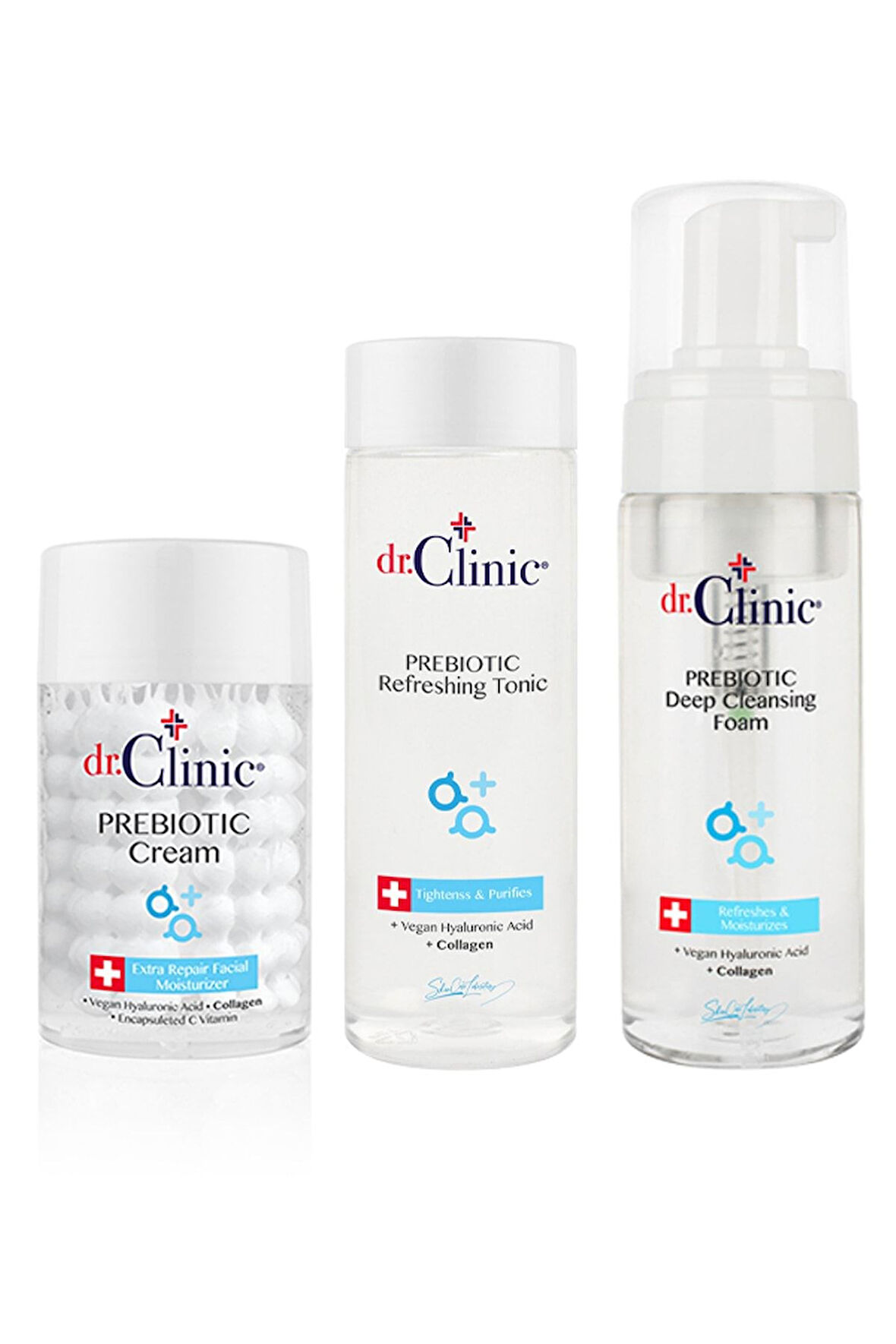 Dr. Clinic Prebiotic Cilt Bakım Seti Krem + Tonıc + Köpük